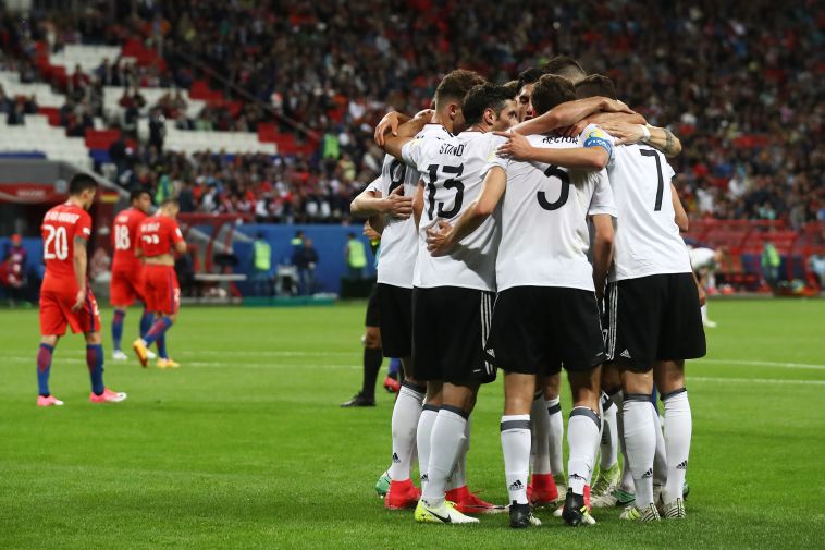 נבחרת גרמניה. השוו על סף המחצית (gettyimages)