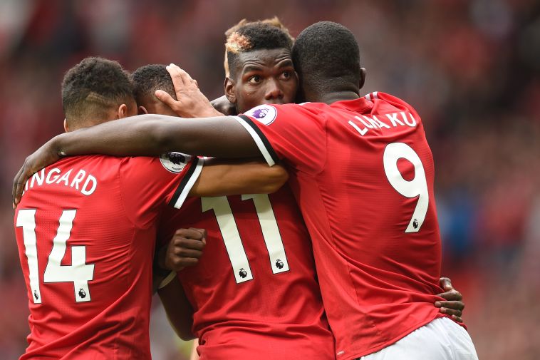 שחקני יונייטד חוגגים. מסר של עוצמה (AFP)