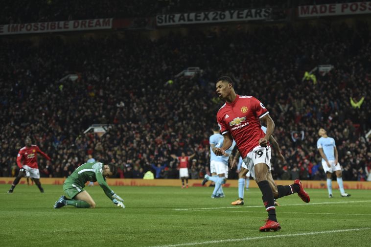 מרקוס ראשפורד. רגע אחרי שהכדור מוצא את הרשת (gettyimages)