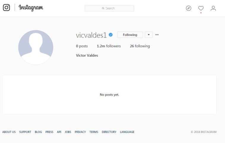 חשבון האינסטגרם המחוק של ואלדס (צילום מסך)