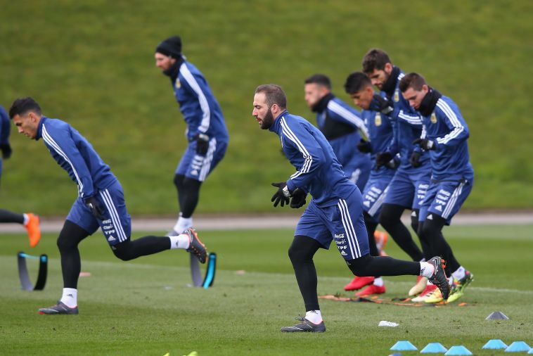 גונסאלו היגוואין באימון החזרה לנבחרת (gettyimages)