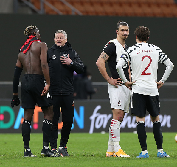 Victor Lindloff, Zlatan Ibrahimovic, Paul Pogba, Ola Gunnar Solskjaer