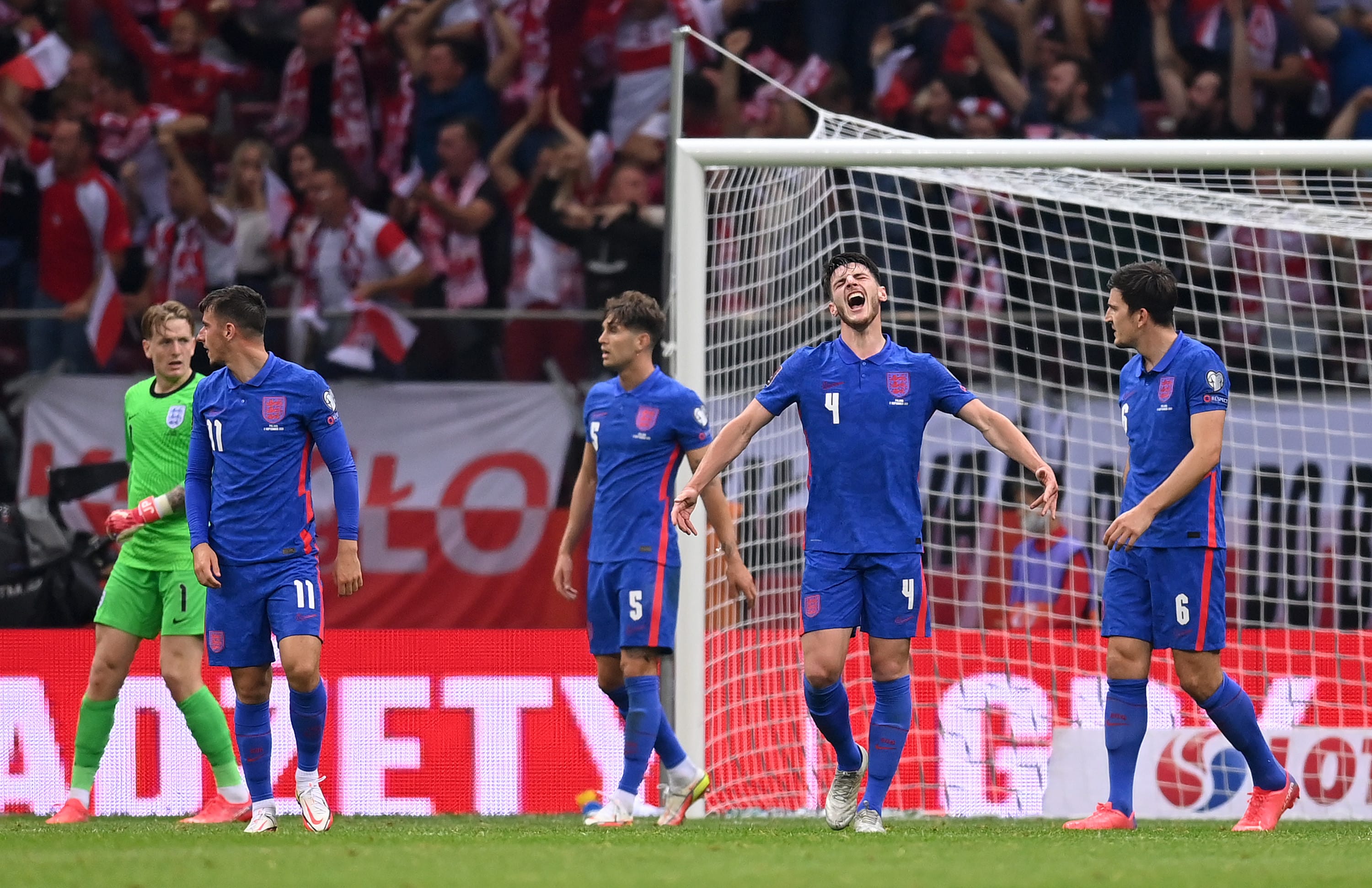 דקלן רייס שחקן נבחרת אנגליה מתוסכל