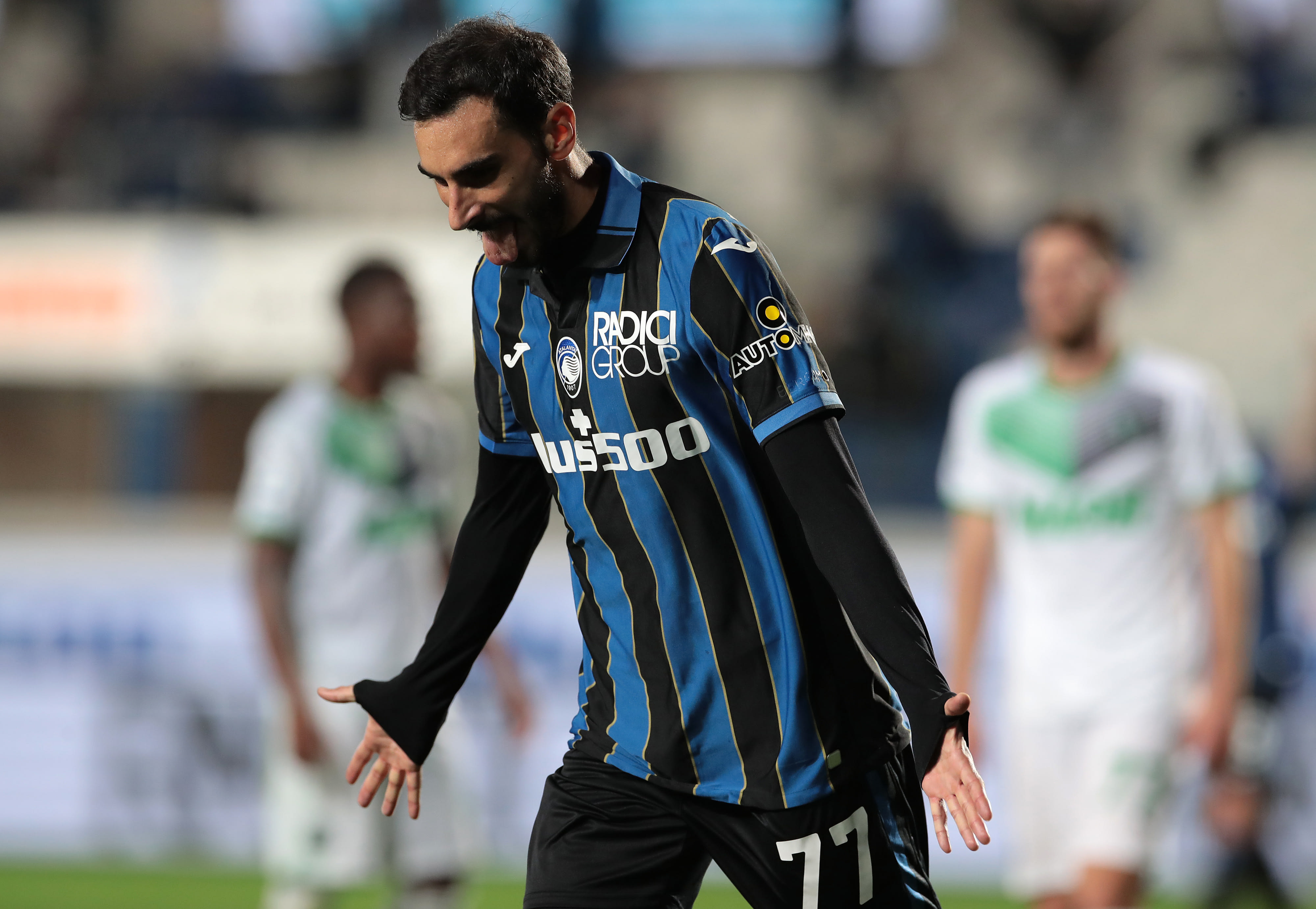 דוידה זפאקוסטה שחקן אטאלנטה חוגג שער