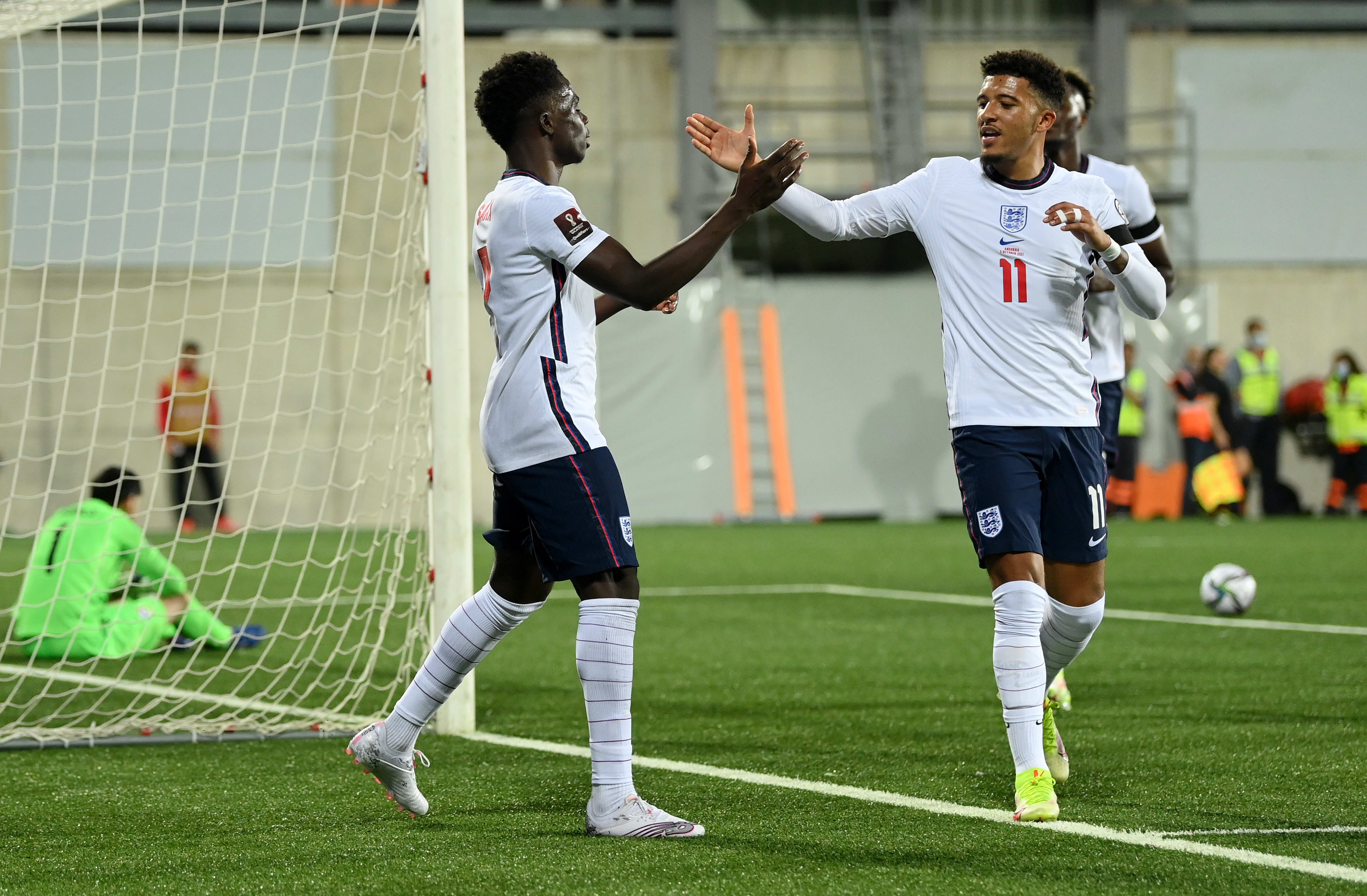 ג'יידון סאנצ'ו ובוקאיו סאקה, שחקני נבחרת אנגליה