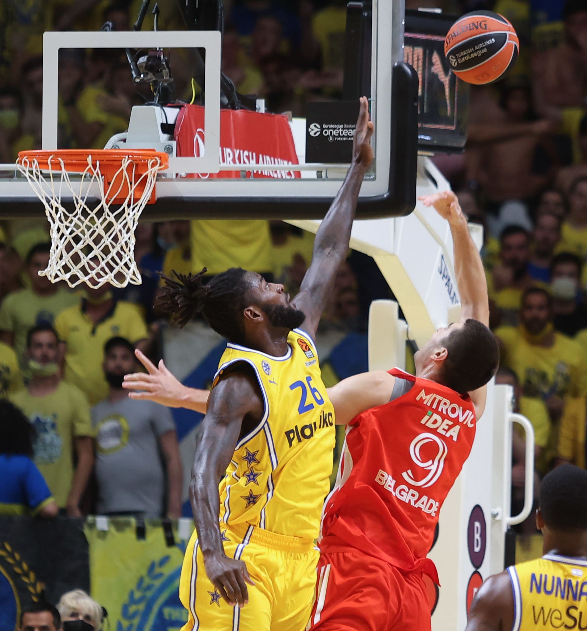 לוקה מיטרוביץ' שחקן הכוכב האדום בלגרד מול מתיאס לסור שחקן מכבי תל אביב