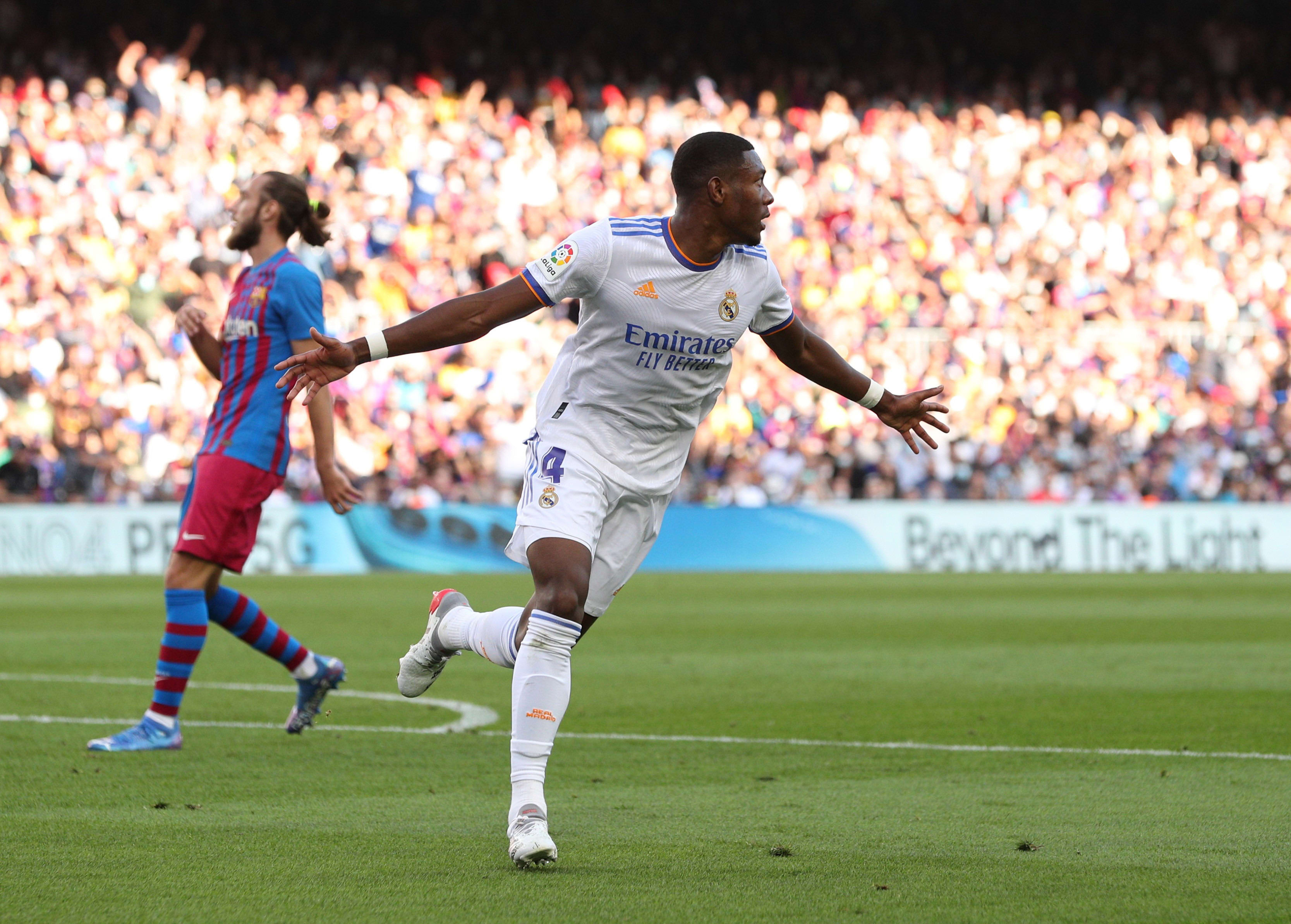 דייויד אלאבה שחקן ריאל מדריד חוגג שער