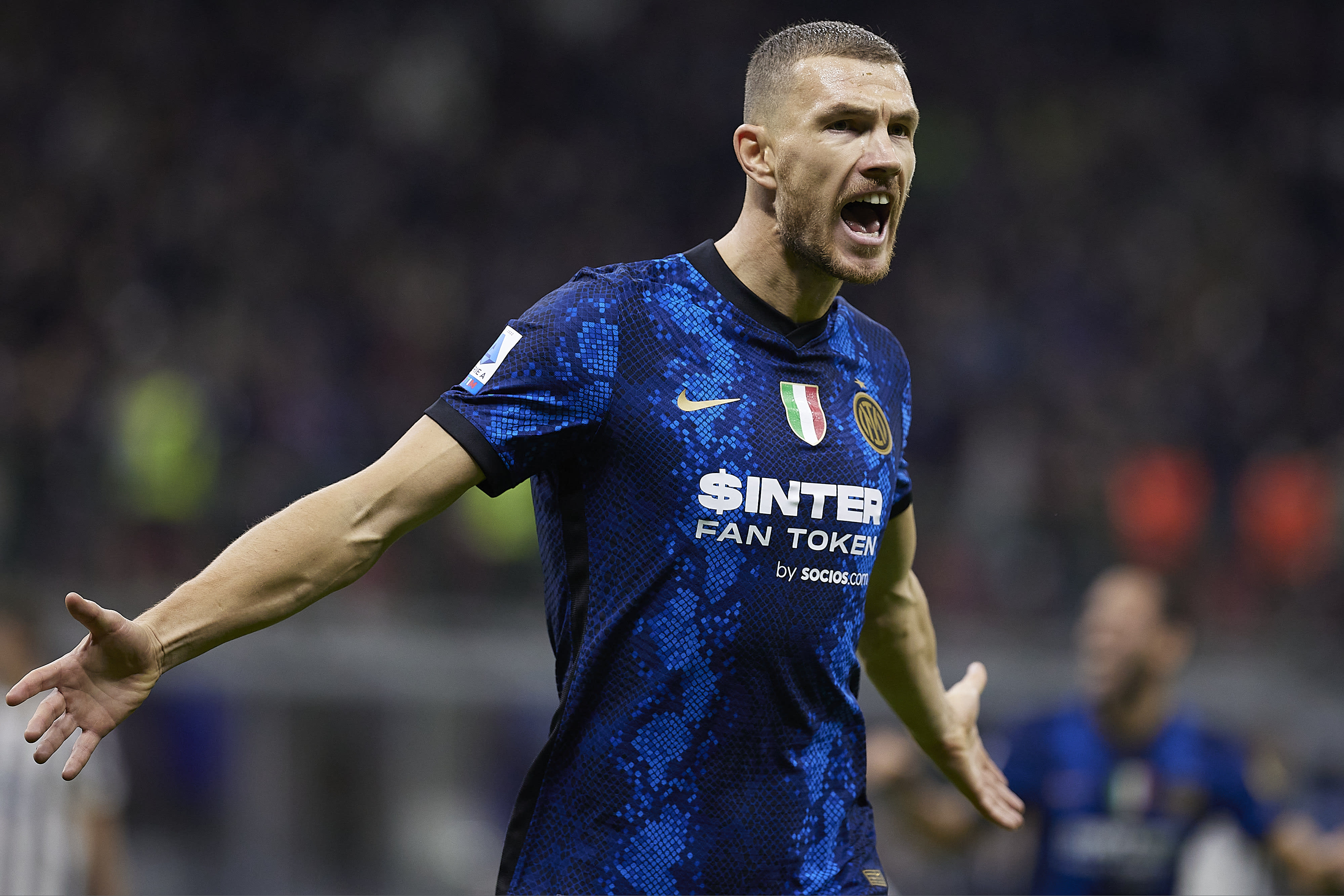 אדין דז'קו שחקן אינטר חוגג שער