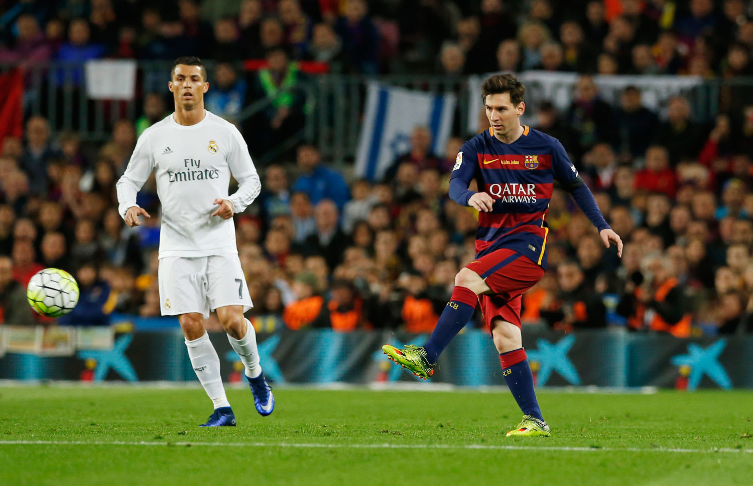 ליאונל מסי ברצלונה מול כריסטיאנו רונאלדו ריאל מדריד