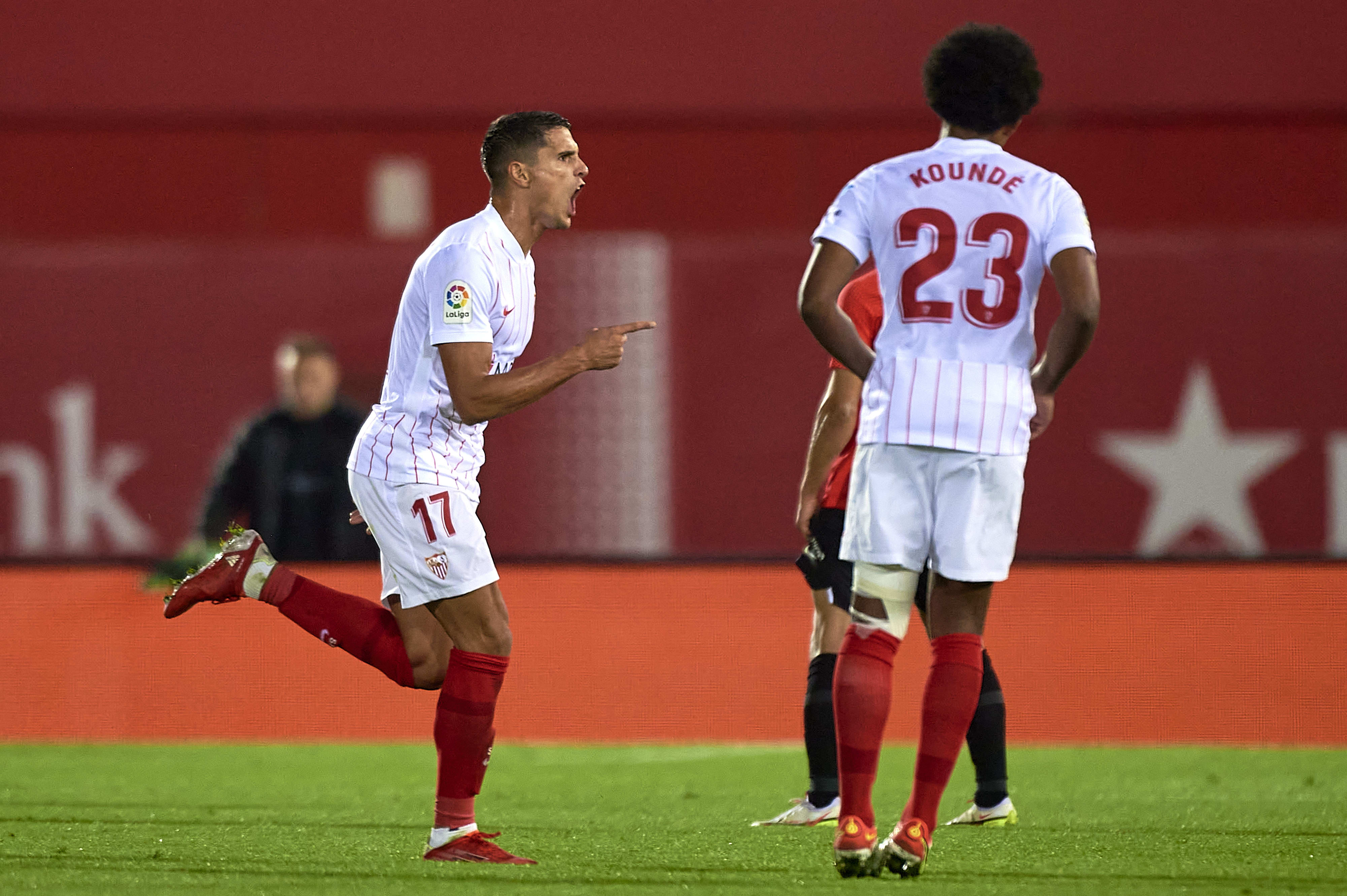 אריק לאמלה שחקן סביליה חוגג שער