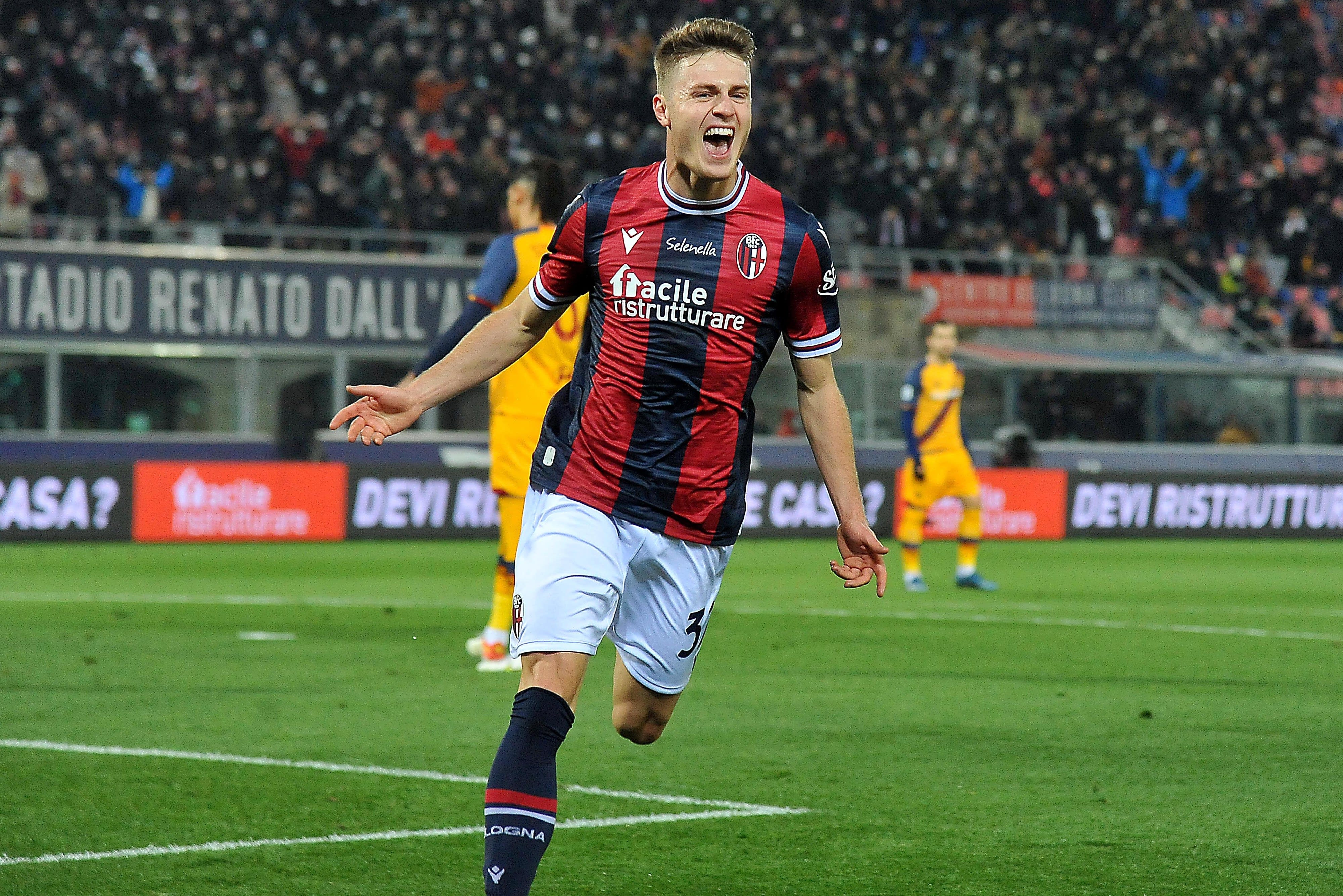 מתיאס סוואנברג שחקן בולוניה חוגג שער