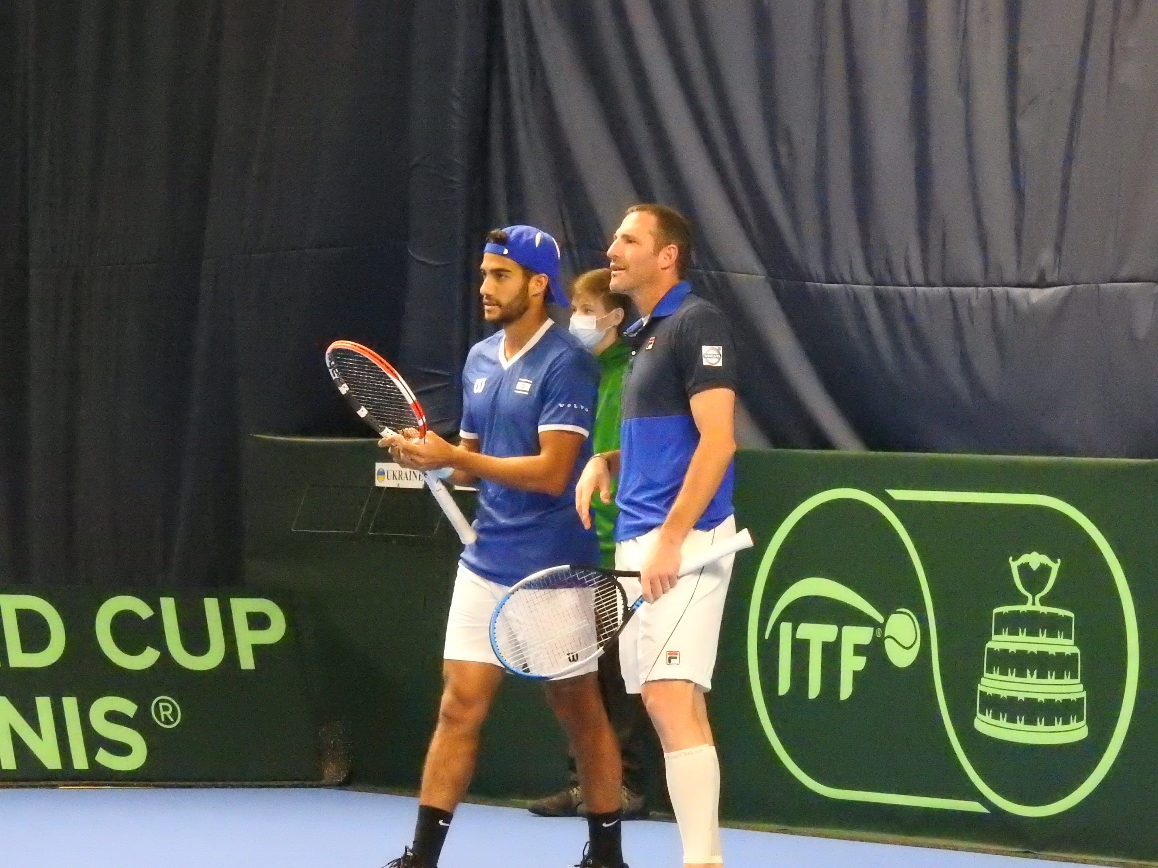 יוני ארליך עם דניאל צוקרמן נבחרת ישראל גביע דייויס