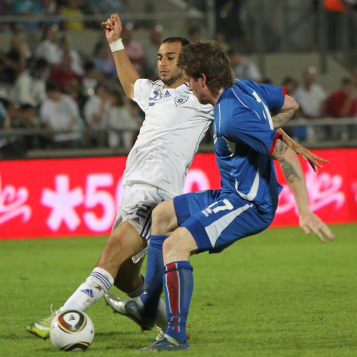 שחקן נבחרת ישראל, עומר דמארי, מול נבחרת איסלנד