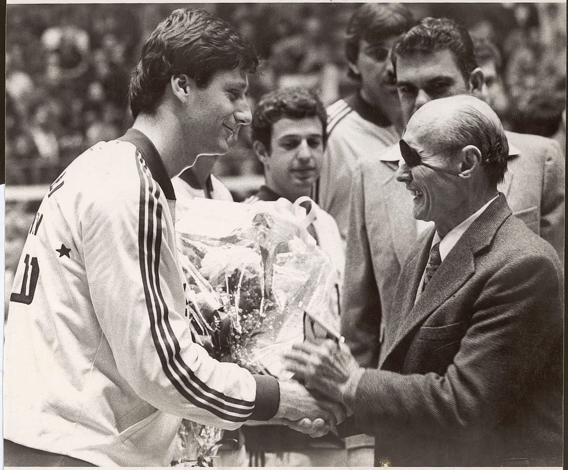 מיקי ברקוביץ' עם משה דיין