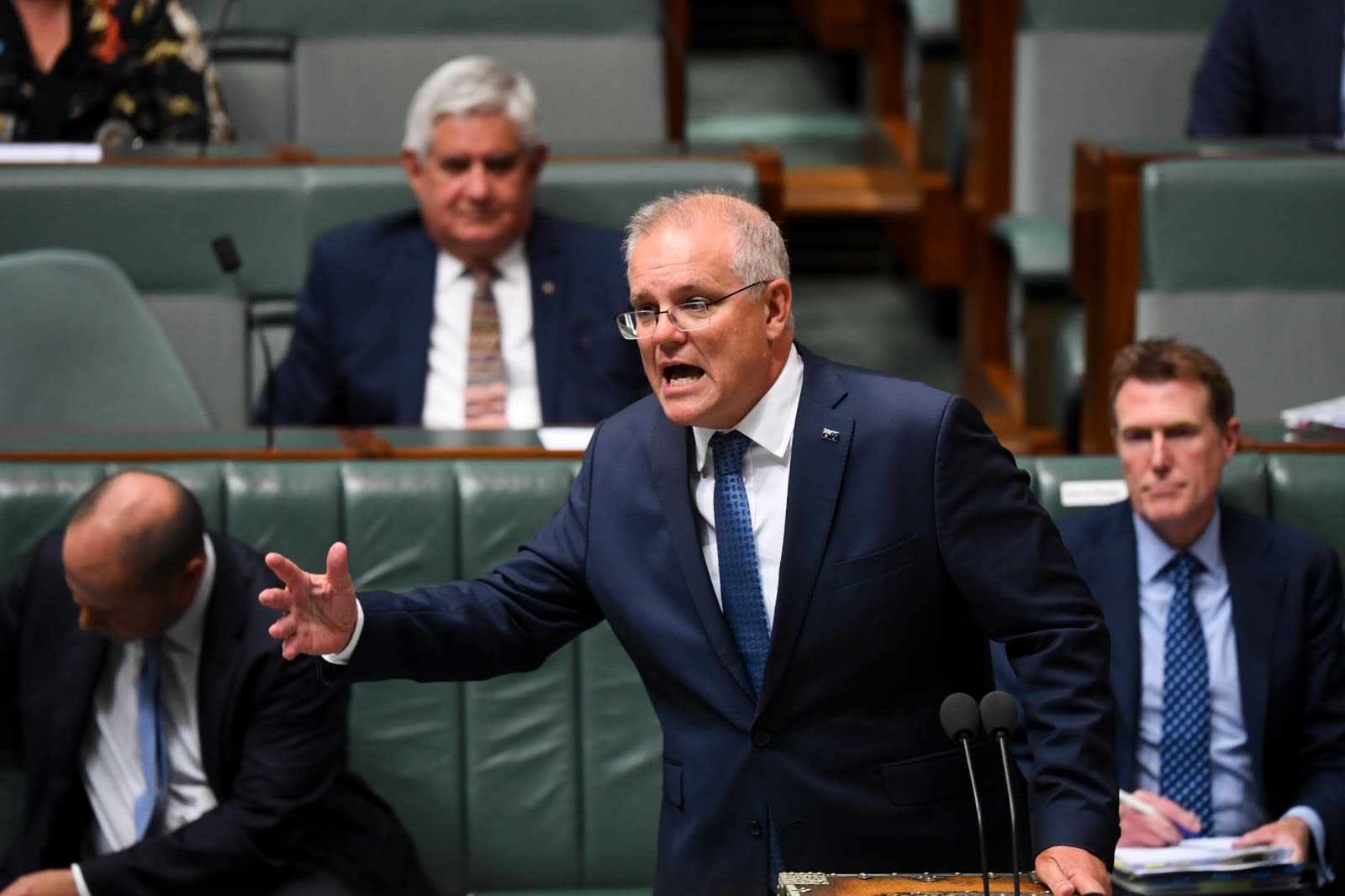 ראש ממשלת אוסטרליה סקוט מוריסון בפרלמנט, 18 בפברואר 2021