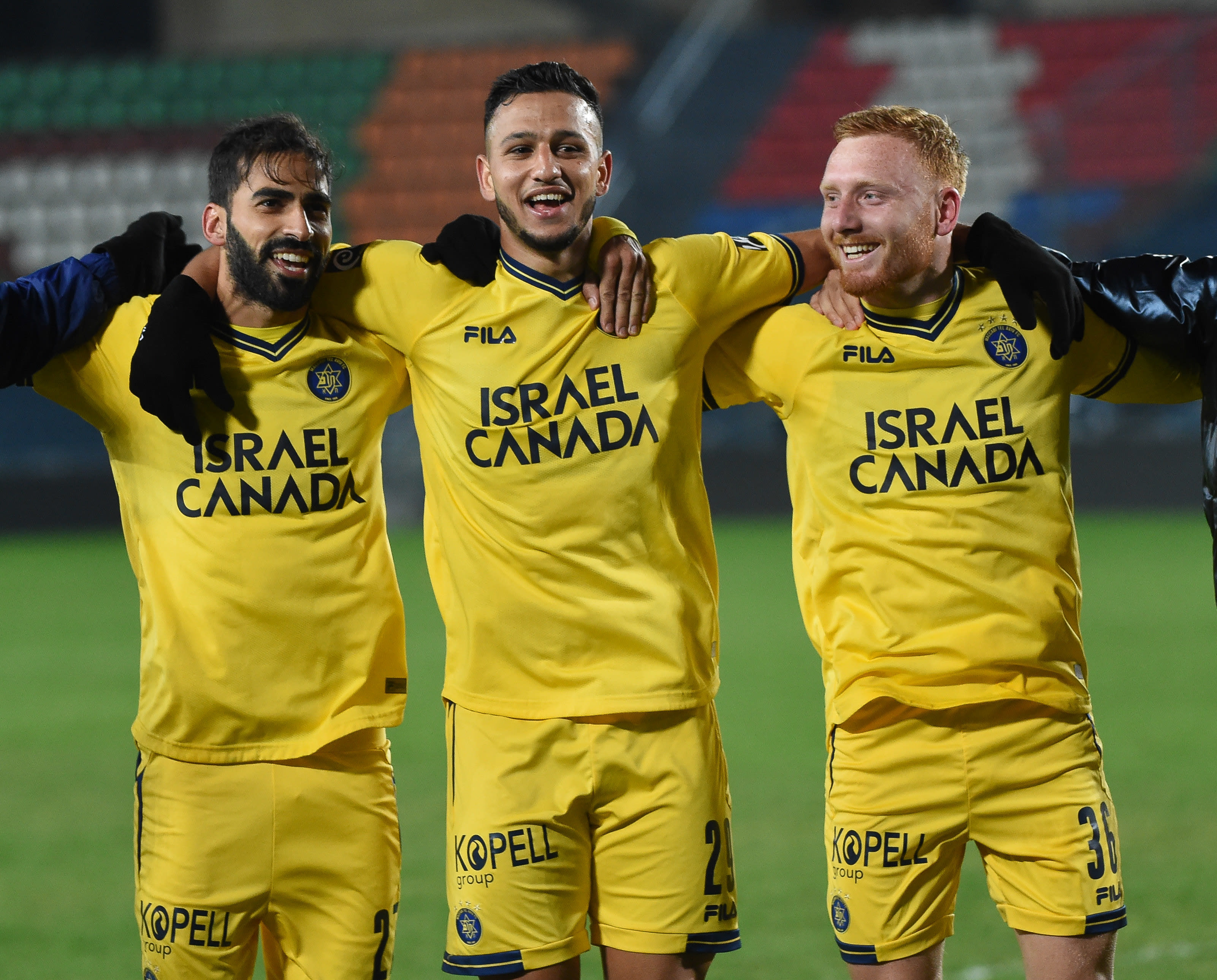 שחקני מכבי תל אביב אופיר דוידזאדה, אילון אלמוג, עידו שחר