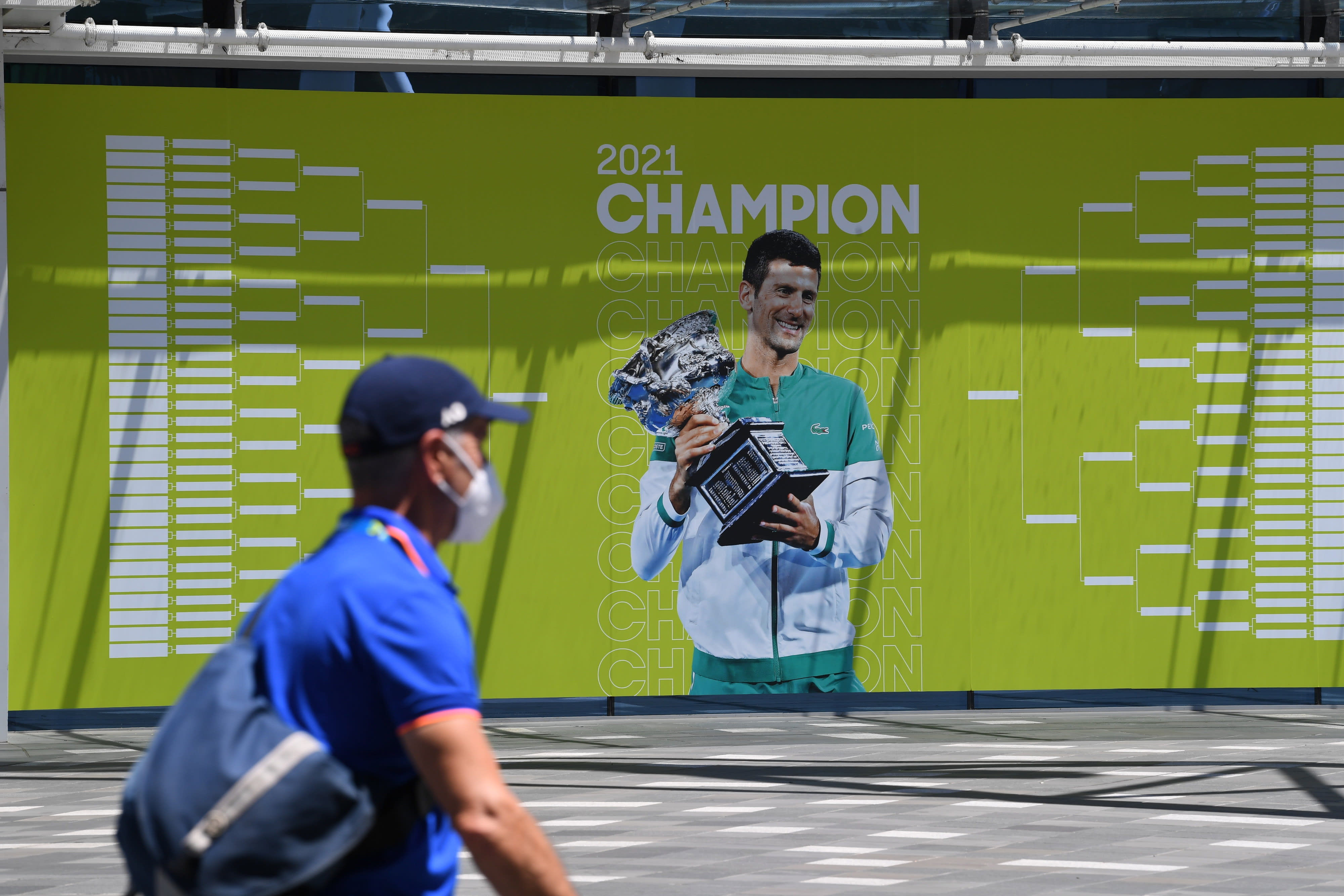 תמונתו של נובאק דג'וקוביץ' במלבורן לפני אליפות אוסטרליה
