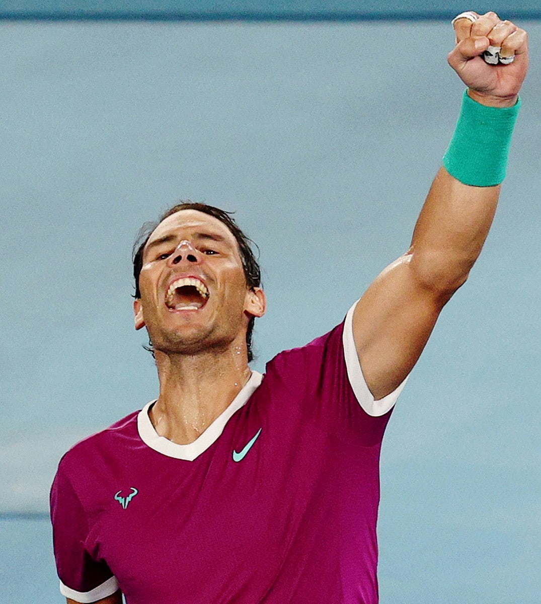 הטניסאי הספרדי רפאל נדאל אחרי ההעפלה לגמר באוסטרליה