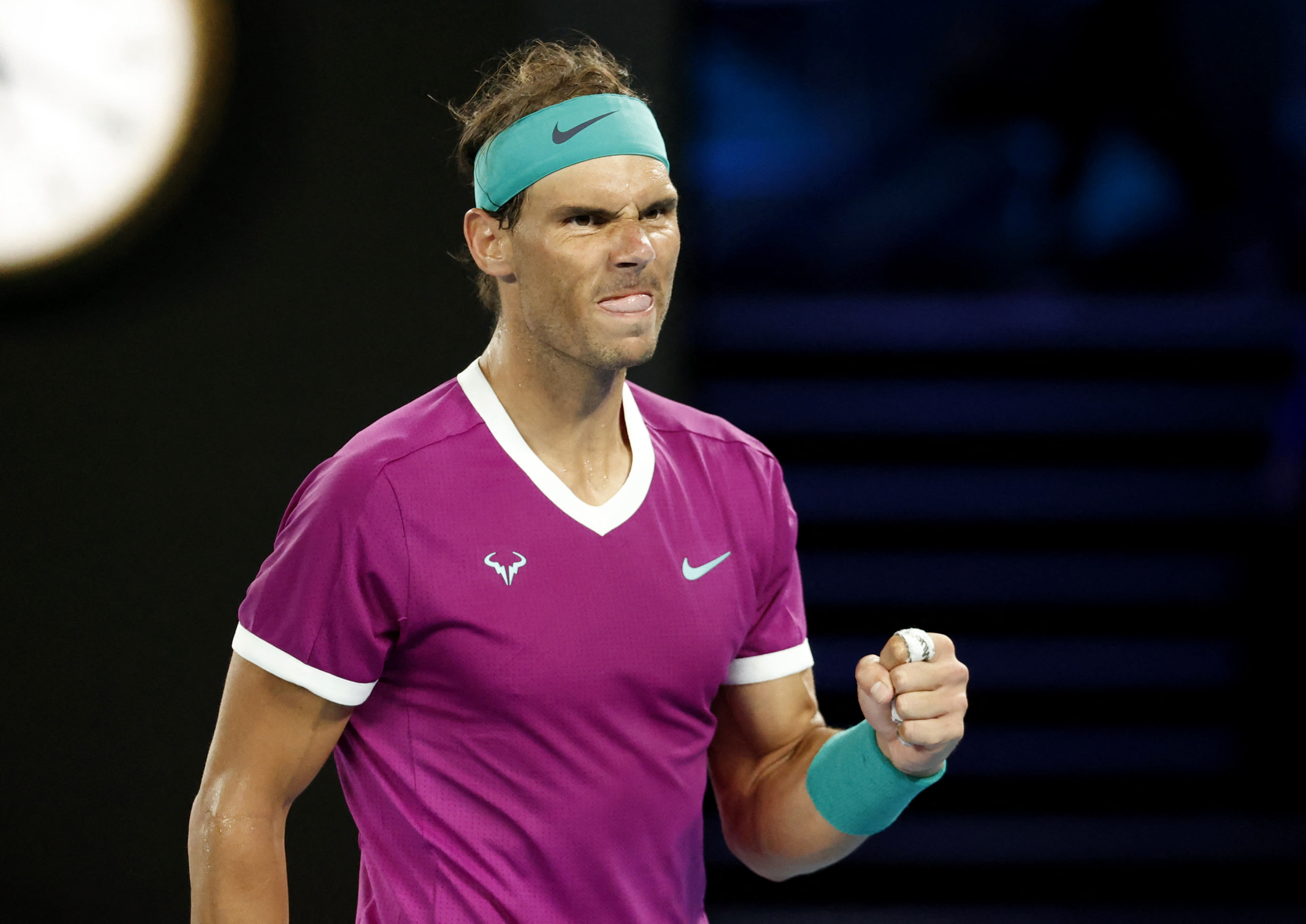 הטניסאי הספרדי רפאל נדאל אחרי ההעפלה לגמר באוסטרליה