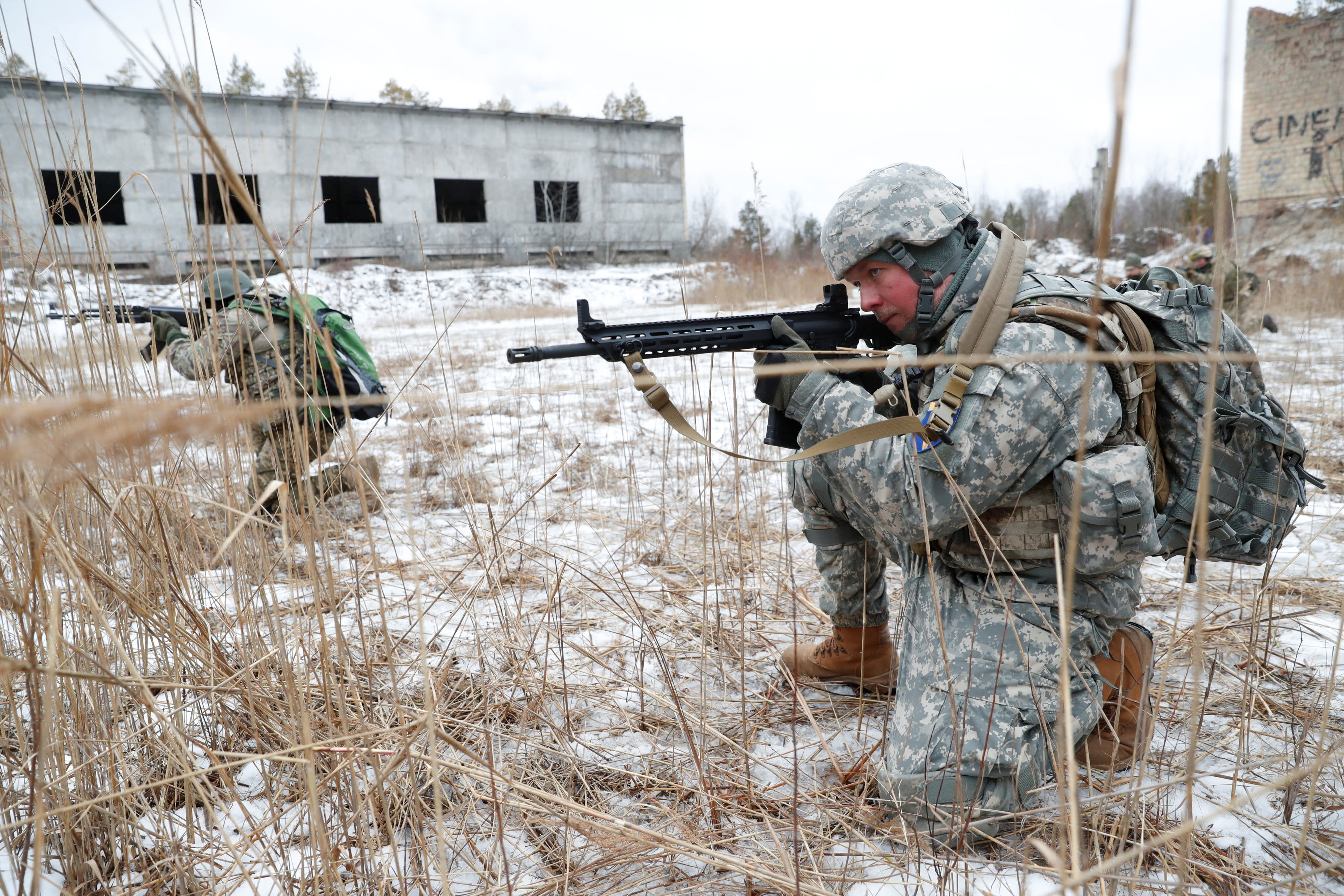 כוחות מילואים בתרגיל בפאתי קייב, אוקראינה, 29 בינואר 2022