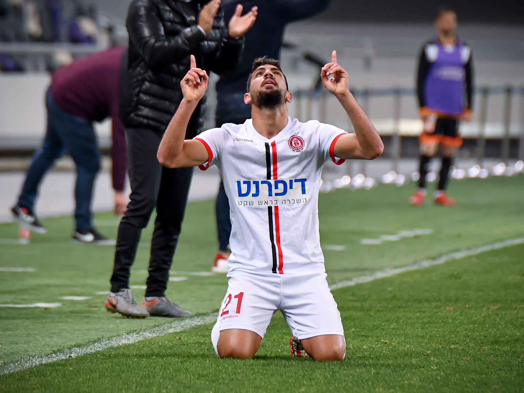 חמזה מוואסי שחקן הפועל אדומים אשדוד חוגג שער