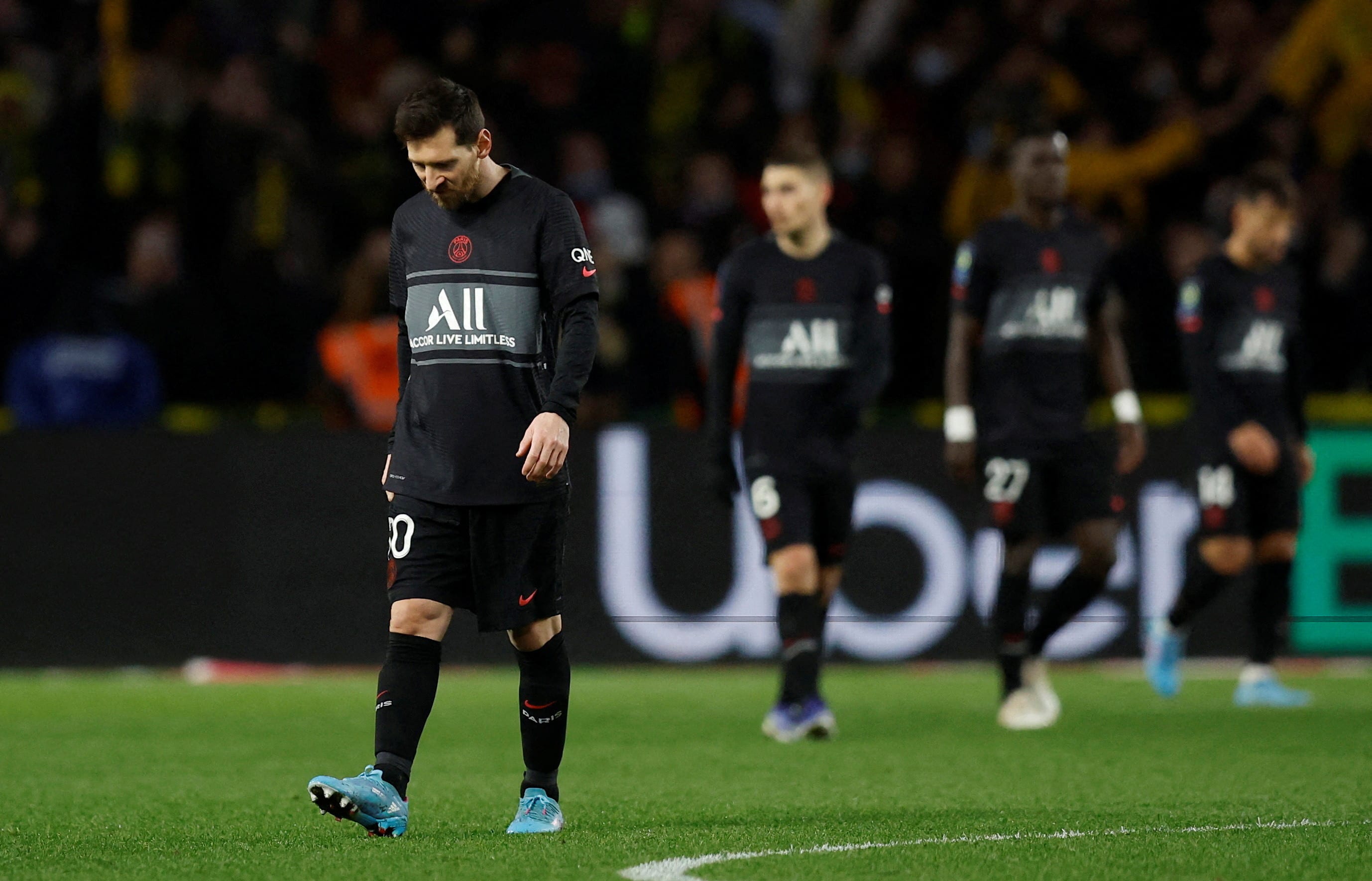 שחקן פריז סן ז'רמן ליאונל מסי מאוכזב