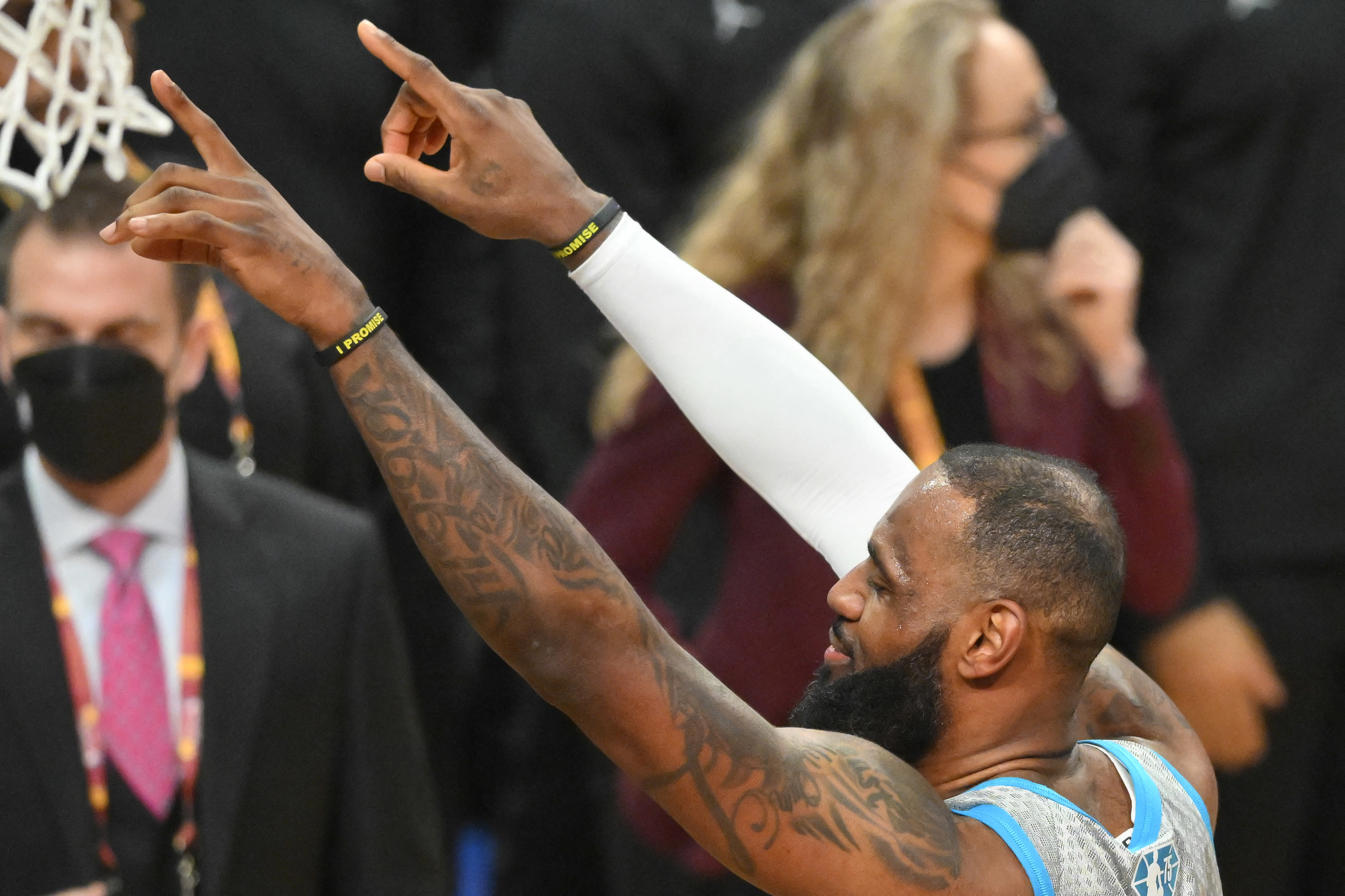 לברון ג'יימס אחרי הניצחון במשחק האולסטאר