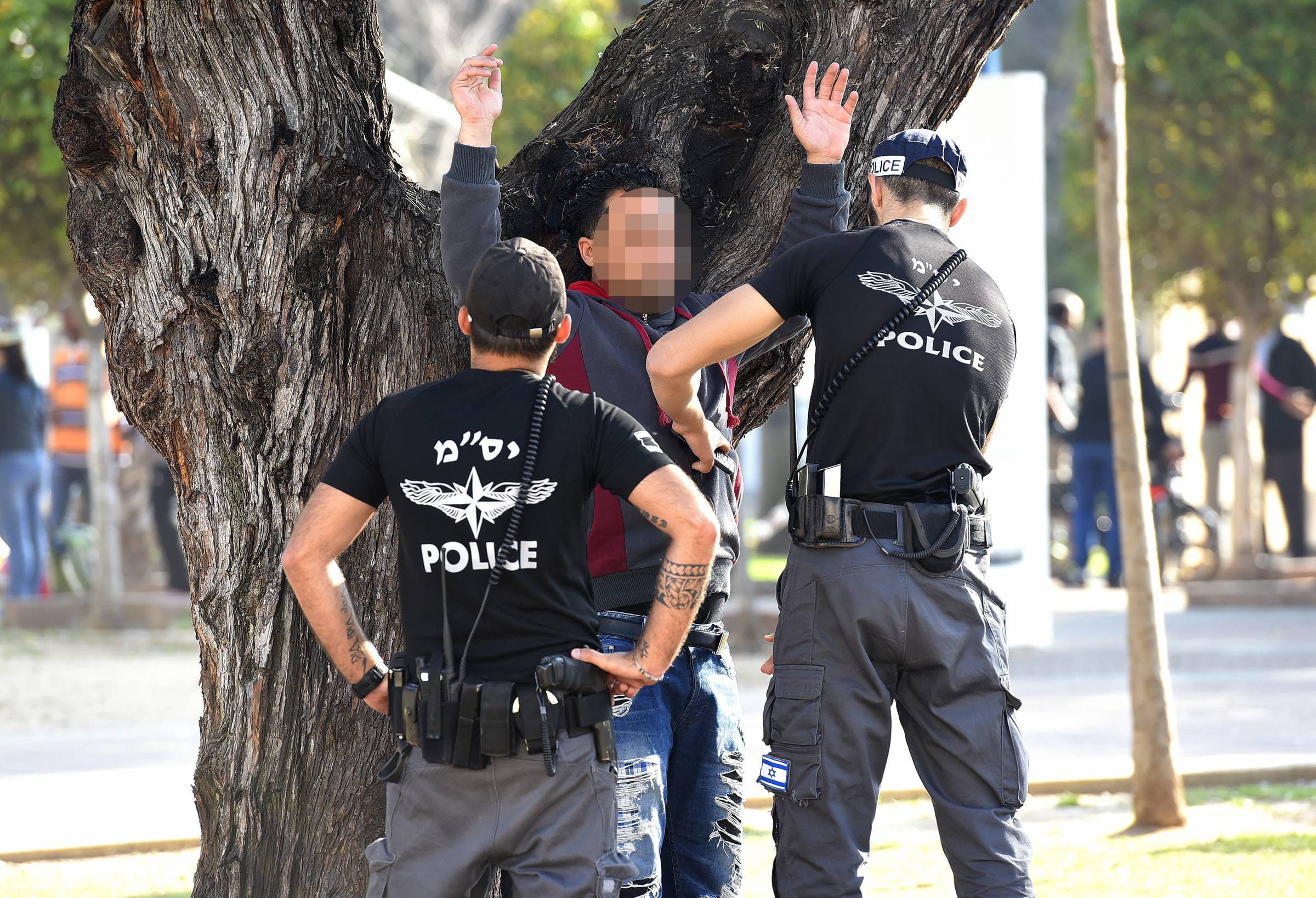 לוחמי יס"מ בסיור באזור התחנה המרכזית בתל אביב, 9 בפברואר 2017