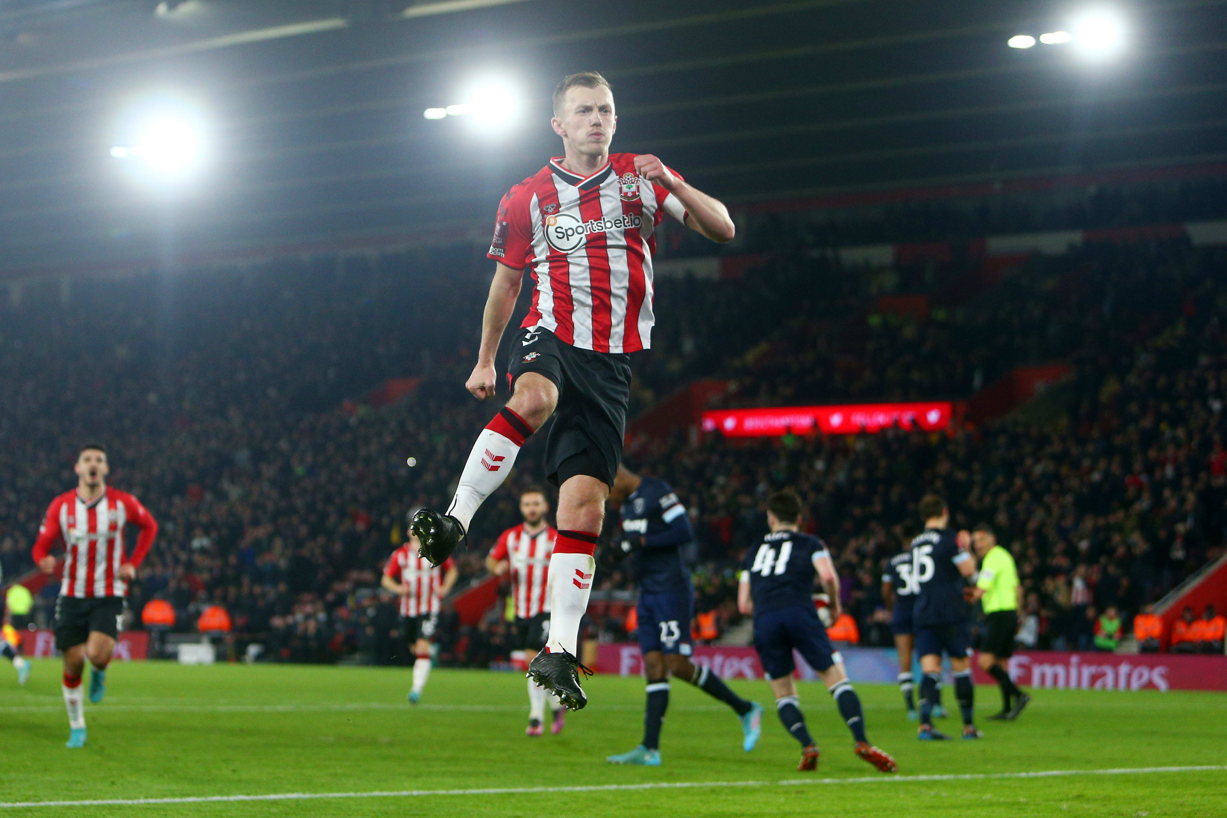 ג'יימס וורד פראוס, שחקן סאות'המפטון חוגג