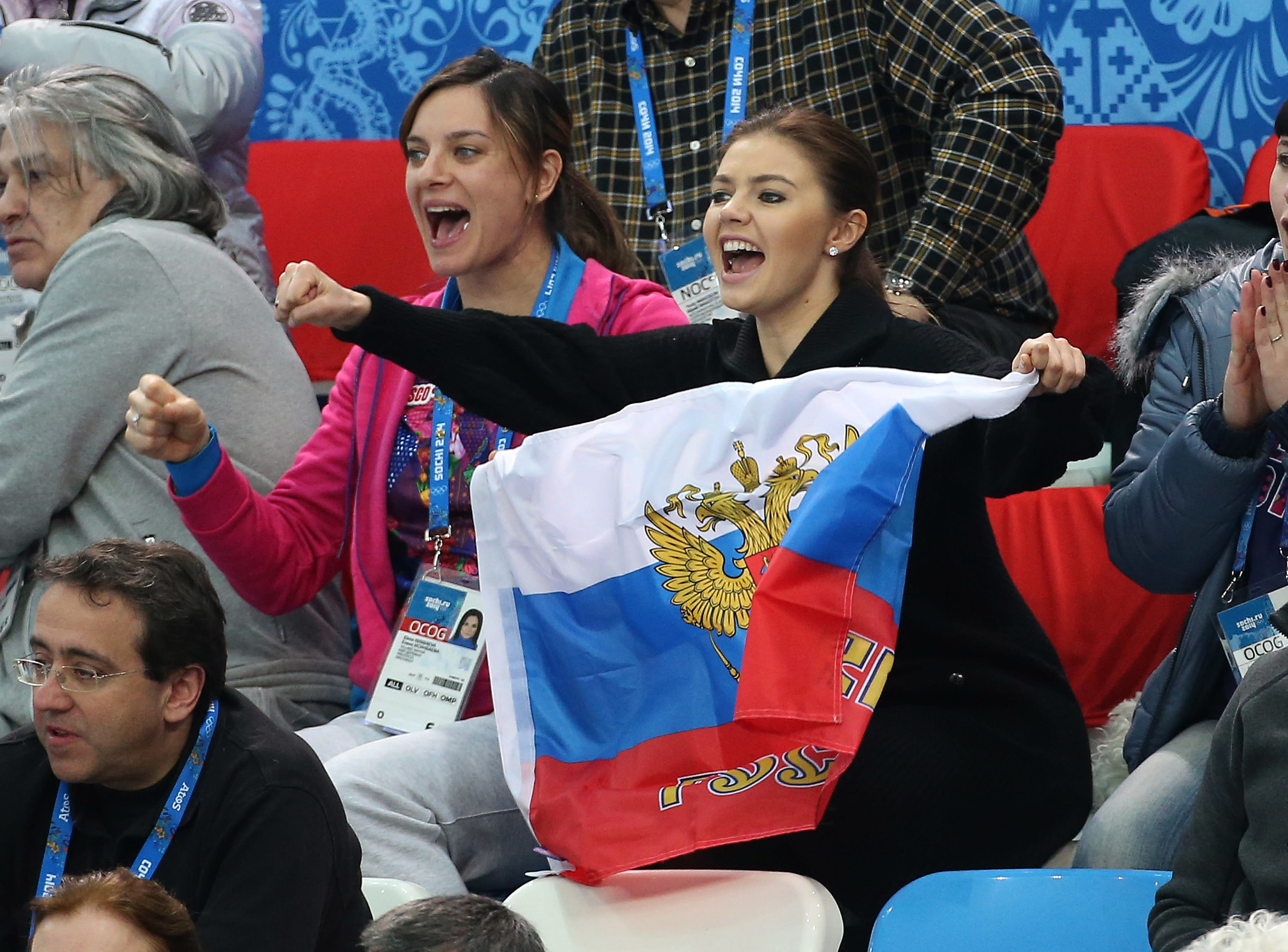 אלינה קבייבה (ימין), ילנה איסינבאייבה באולימפיאדת החורף 2014