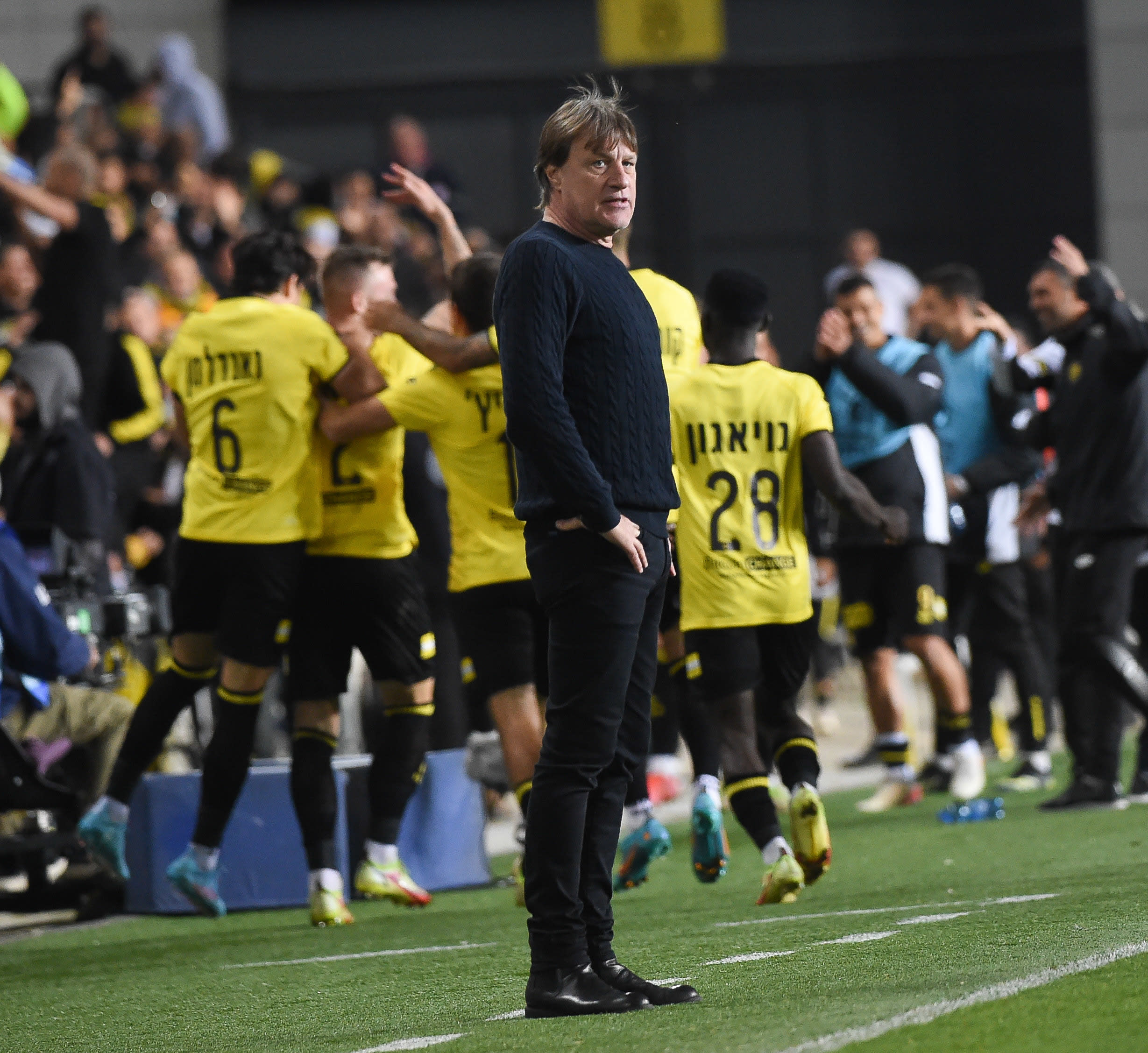 מאמן עירוני קרית שמונה סלובודן דראפיץ' מאוכזב משער של מכבי נתניה