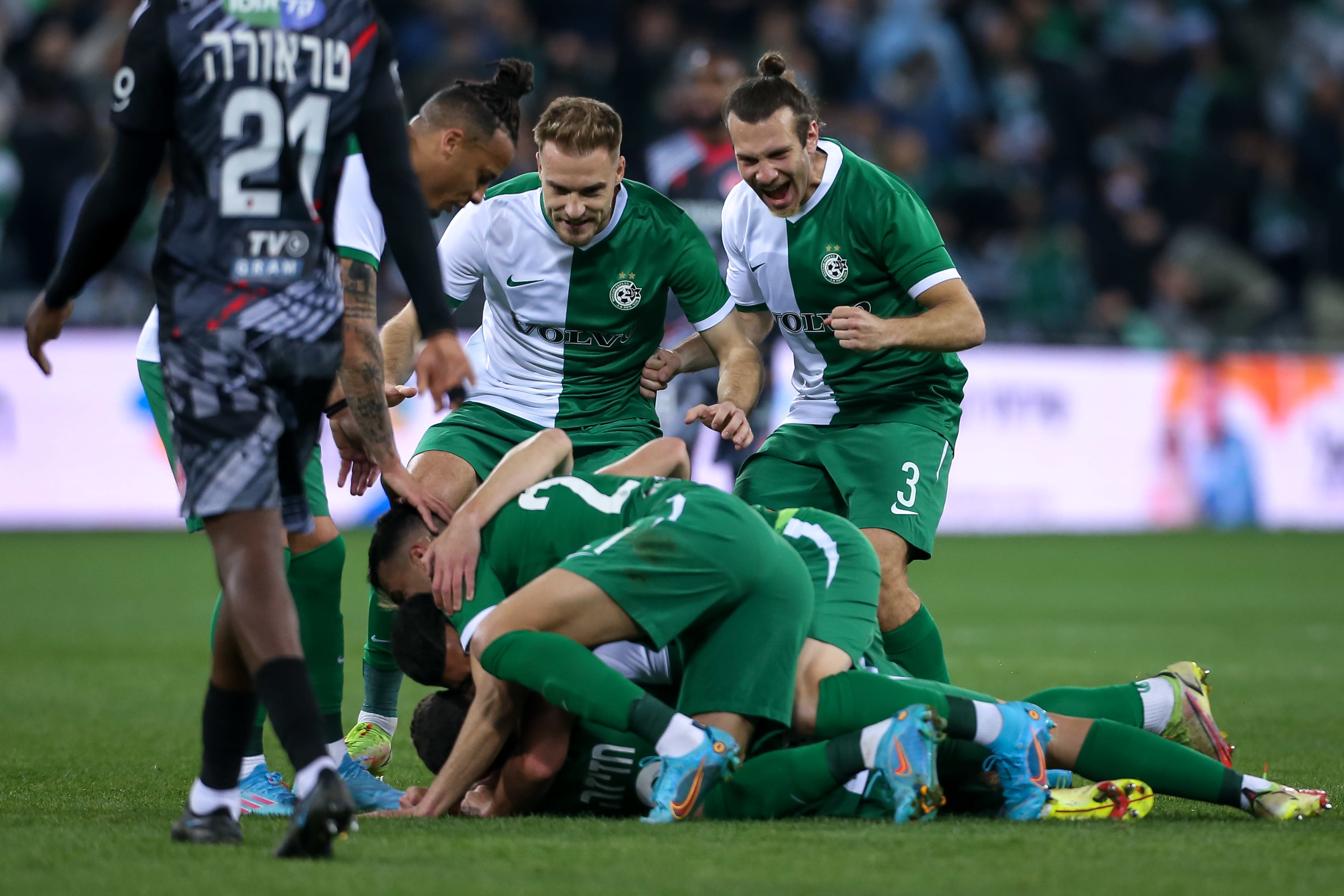 Maccabi Haifa players are celebrating