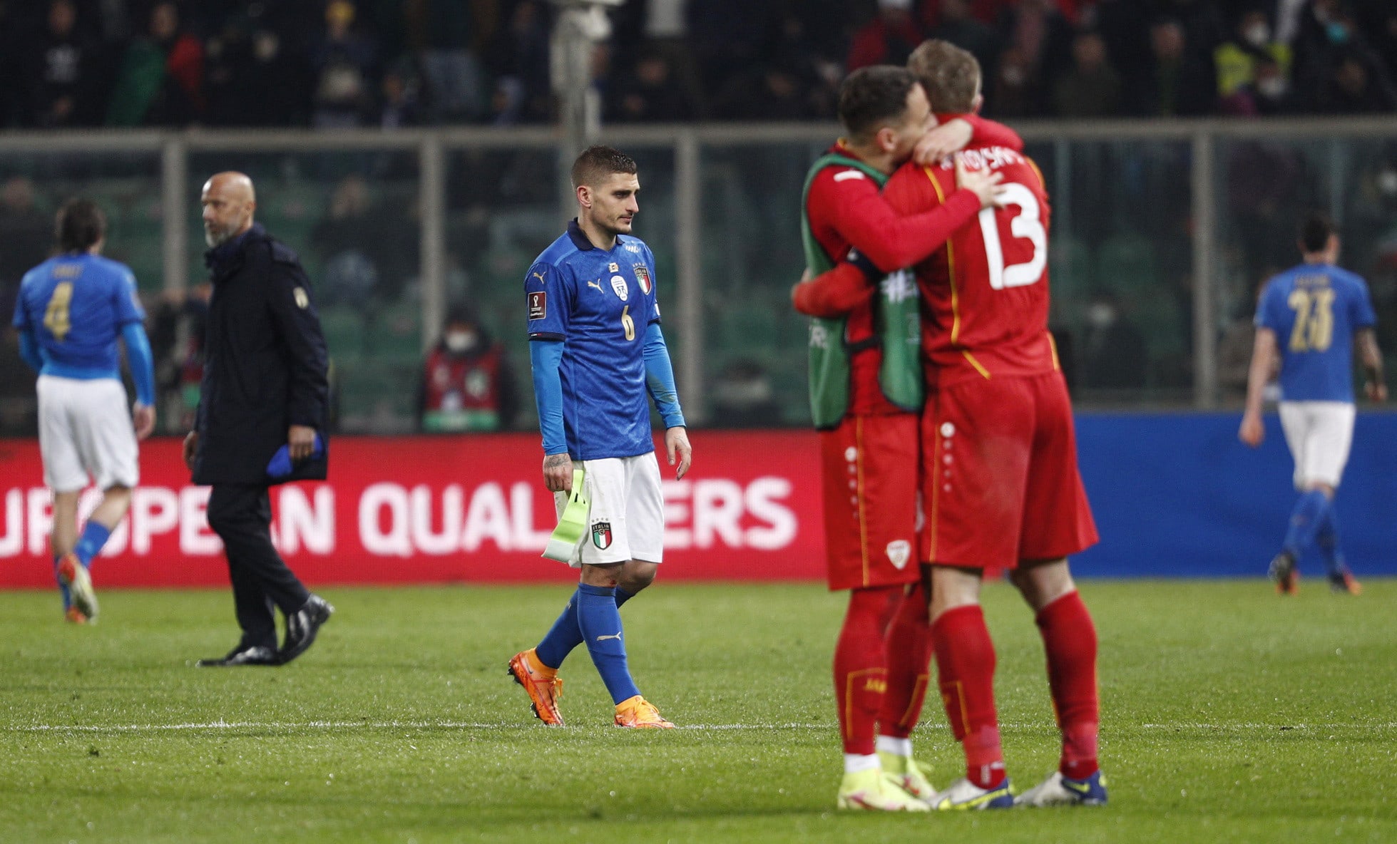 מרקו וראטי שחקן נבחרת איטליה מאוכזב מול נבחרת צפון מקדוניה