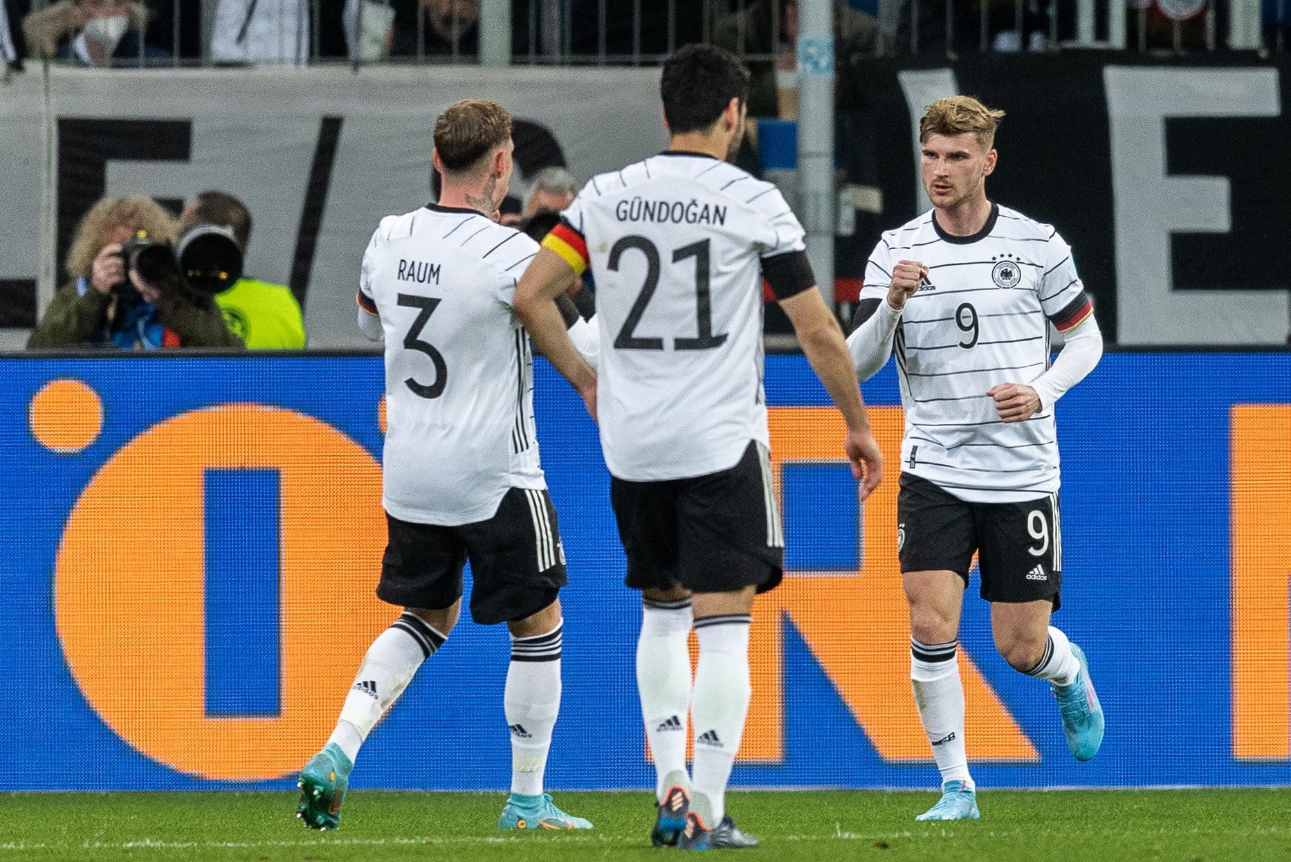 טימו ורנר שחקן נבחרת גרמניה חוגג שער מול נבחרת ישראל