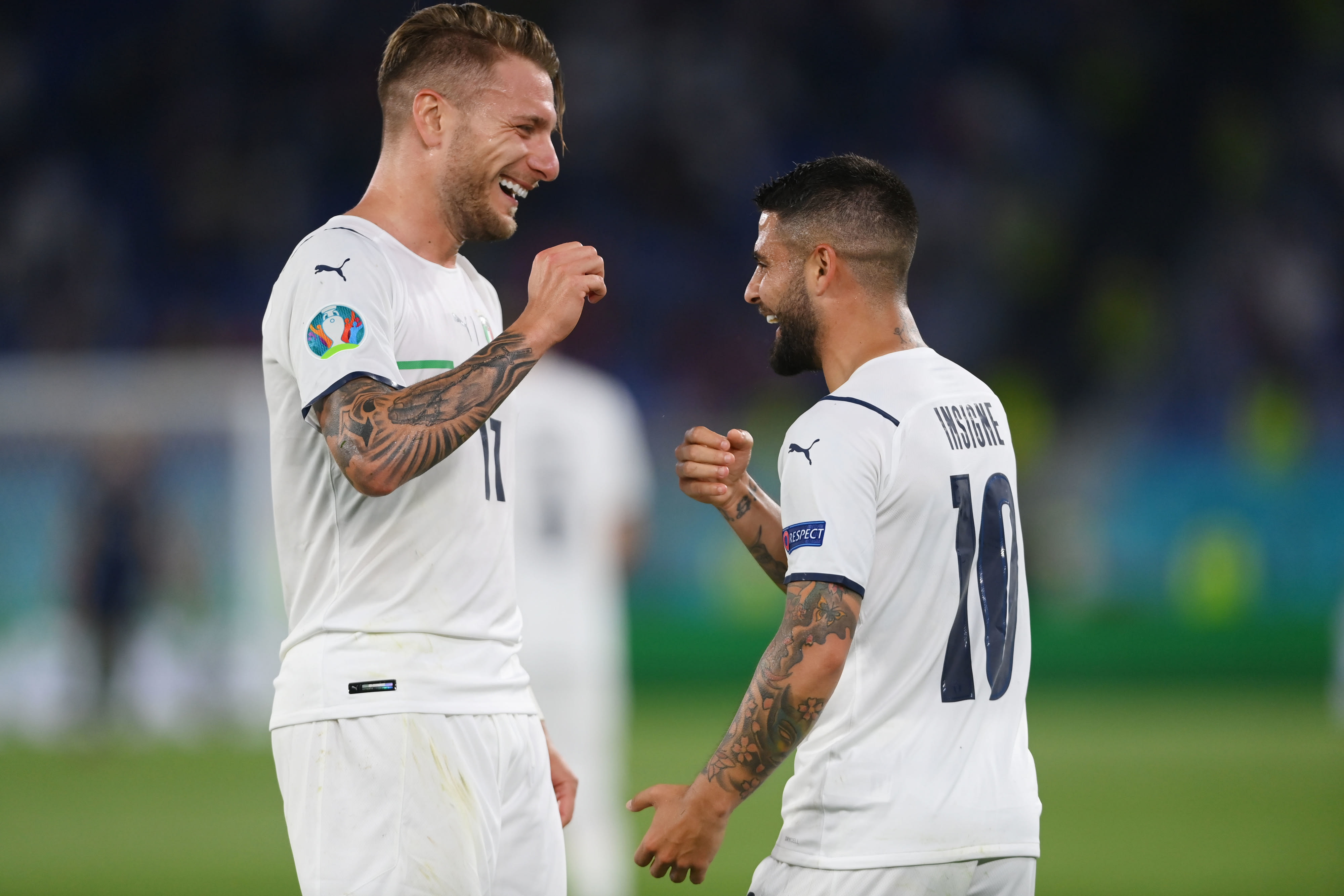 צ'ירו אימובילה עם לורנצו אינסינייה שחקני נבחרת איטליה