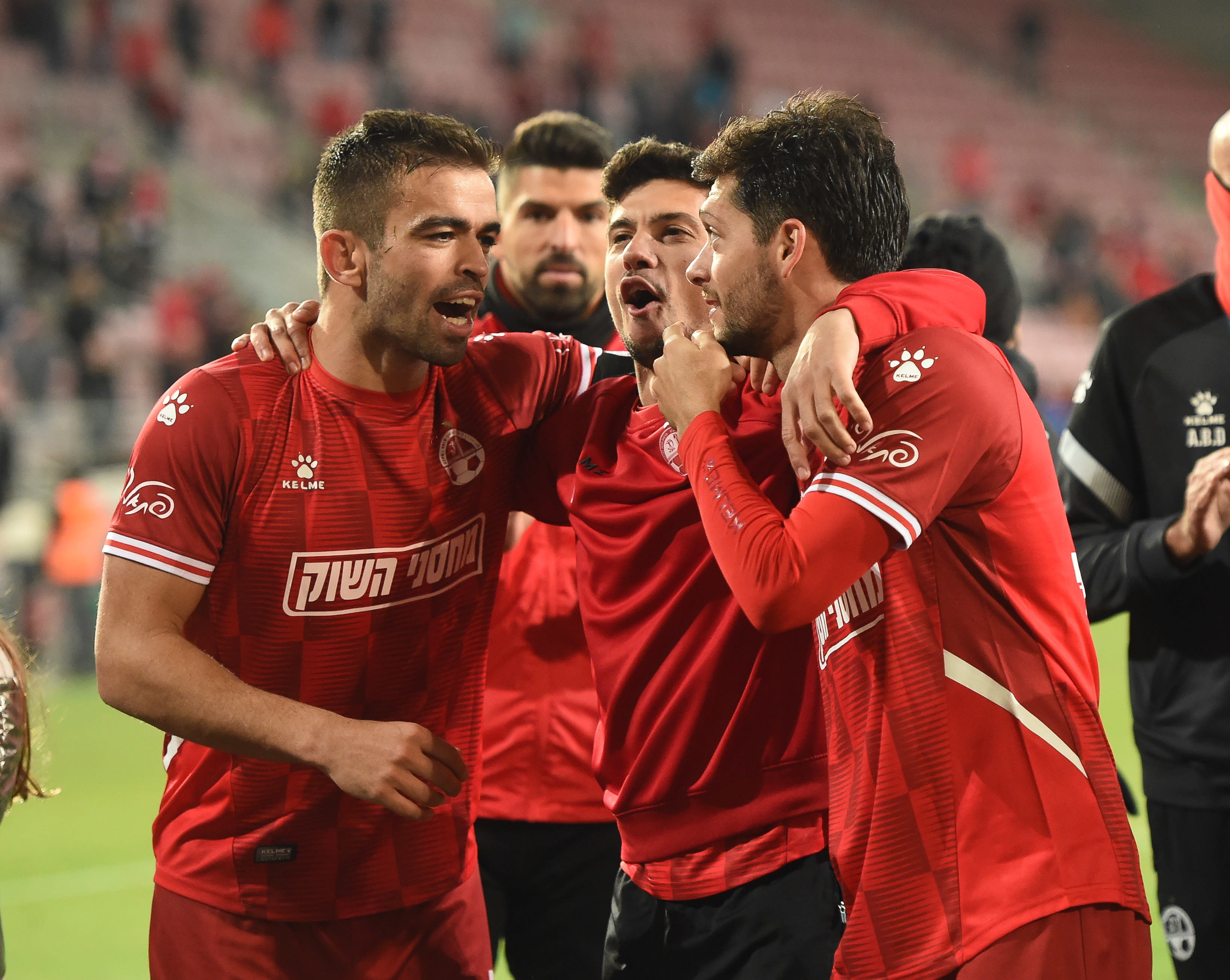 מריאנו באריירו (מימין), אנדרה מרטינס, מיגל ויטור שחקני הפועל באר שבע