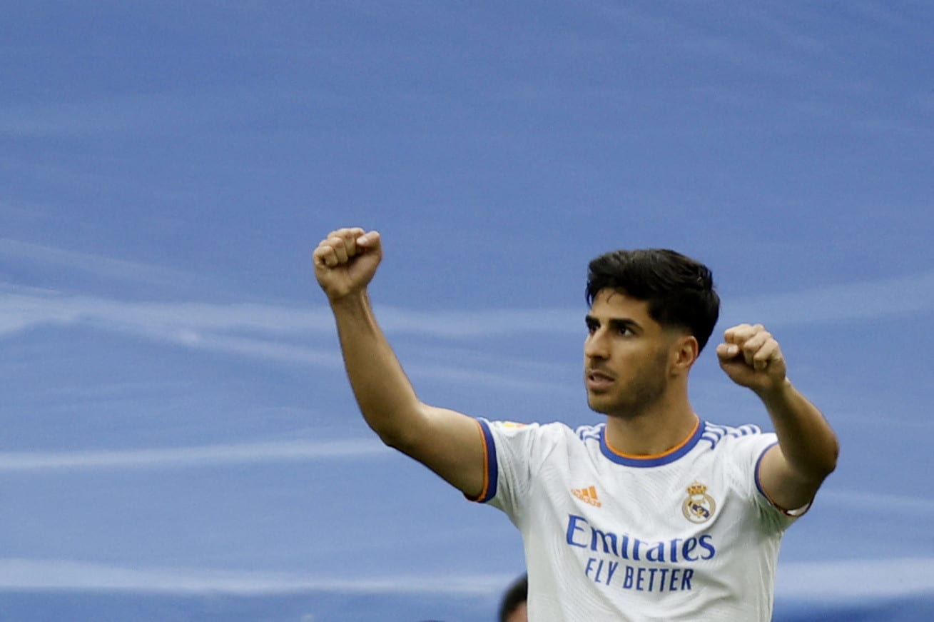 מרקו אסנסיו, שחקן ריאל מדריד חוגג