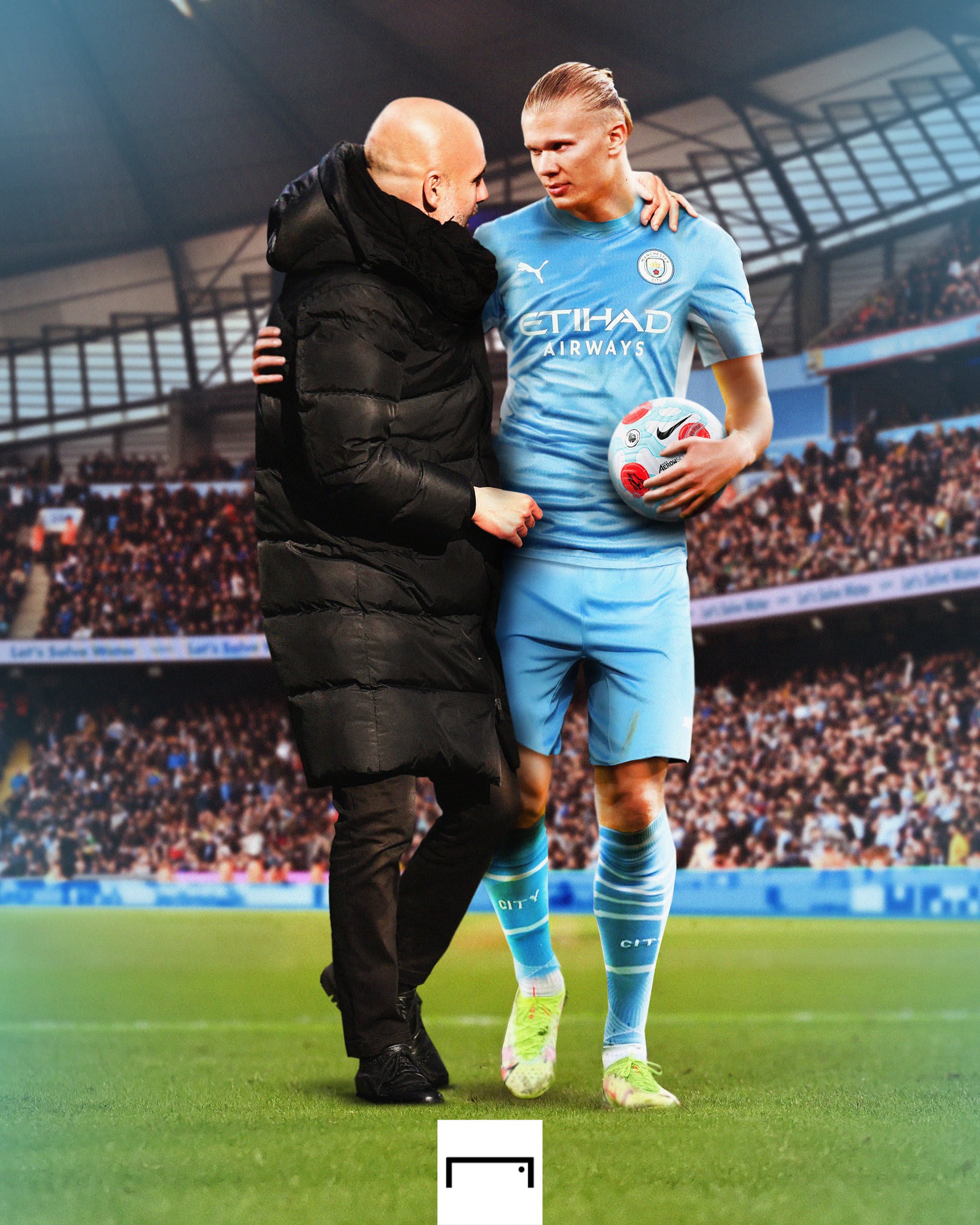 ארלינג הולאנד לצד פפ גווארדיולה