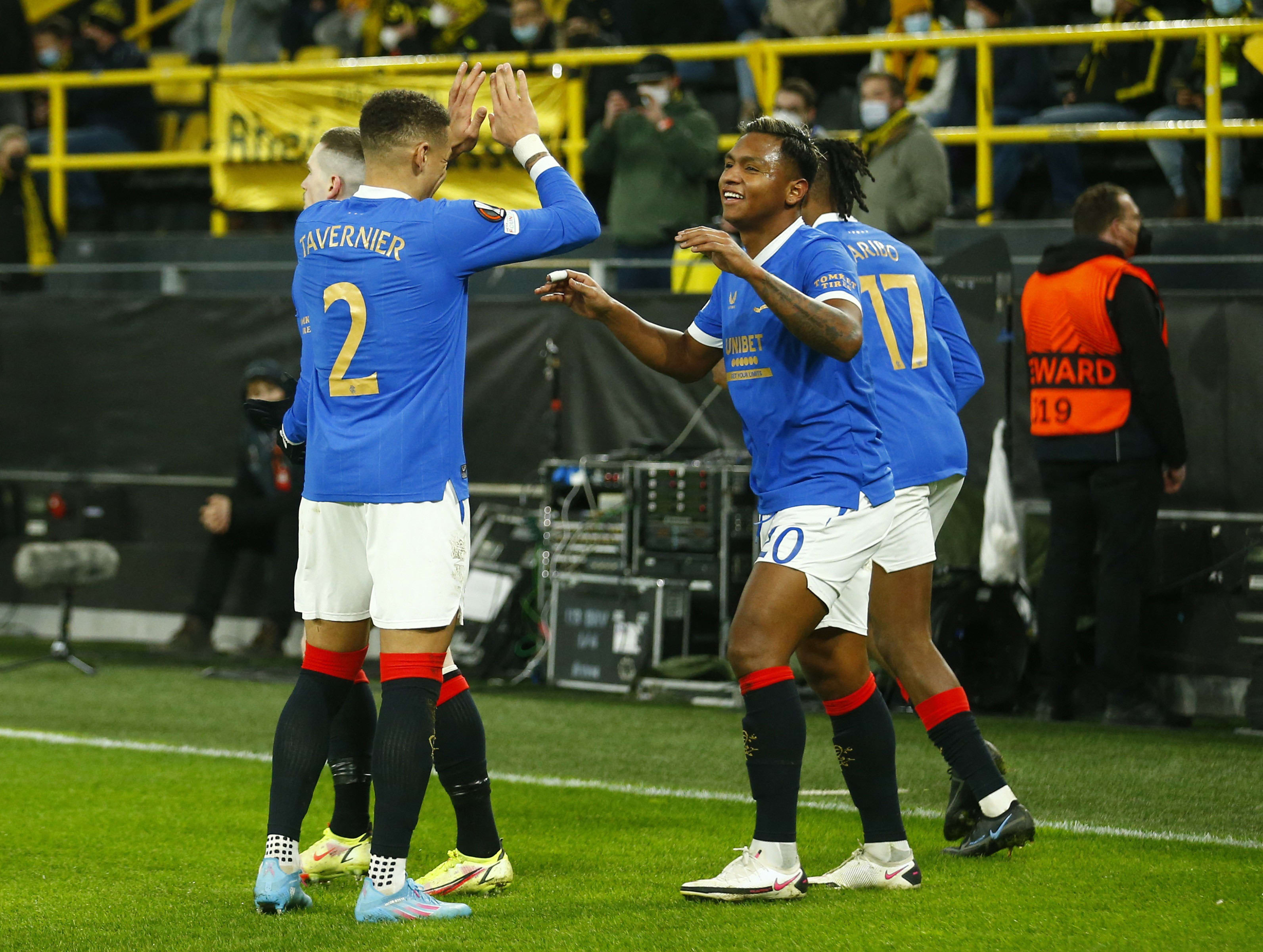 אלפרדו מורלוס גלאזגו ריינג'רס חוגג מול בורוסיה דורטמונד