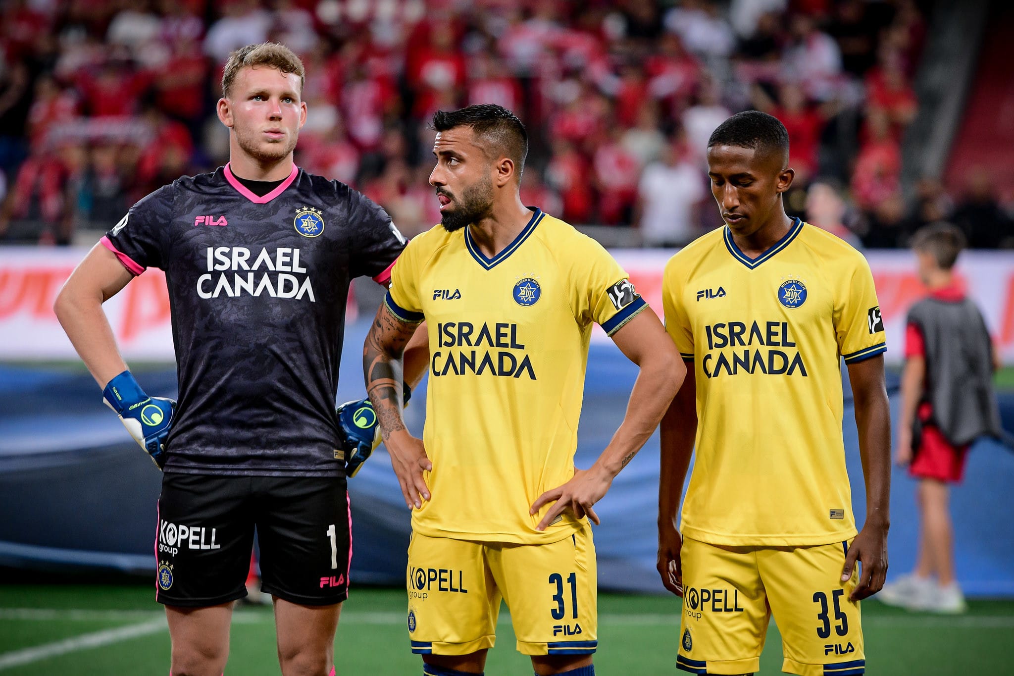 שחקני מכבי תל אביב דניאל פרץ, שחר פיבן, אוראל באייה