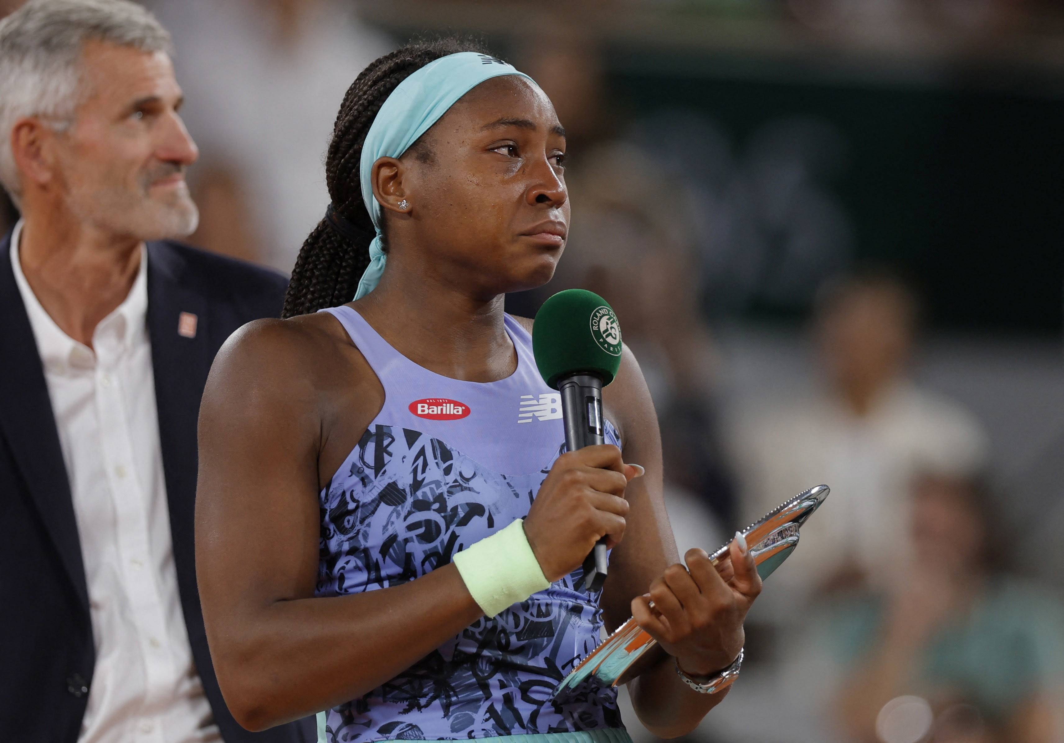 קוקו גוף טניסאית אמריקנית בוכה