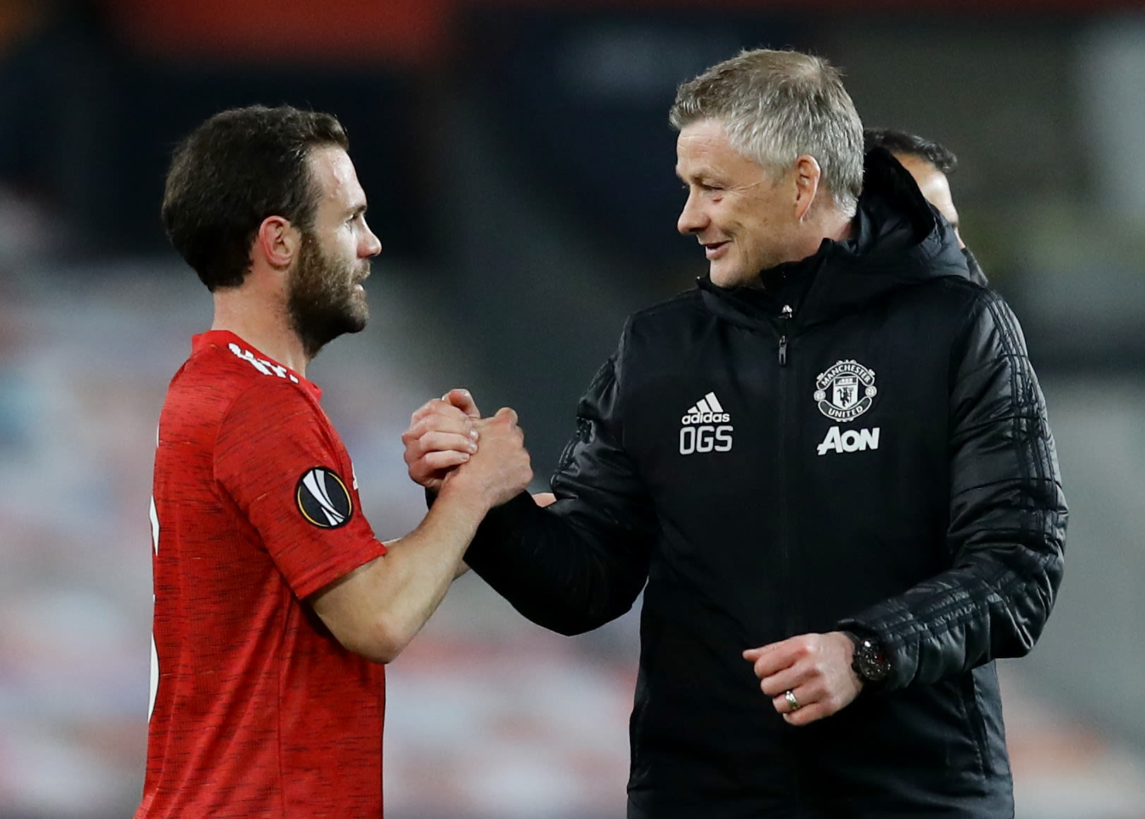 מאמן מנצ'סטר יונייטד אולה גונאר סולשיאר עם חואן מאטה