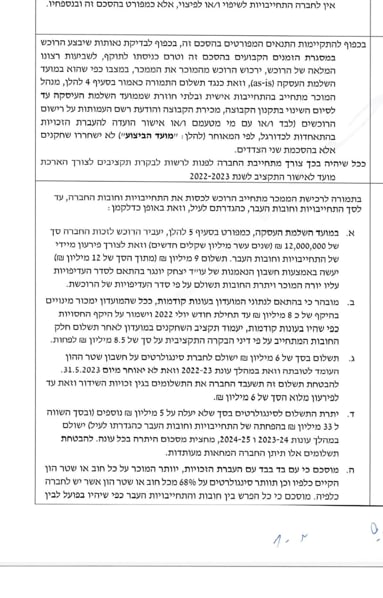 סעיף ה' בהסכם בין חוגג לעמותת האוהדים