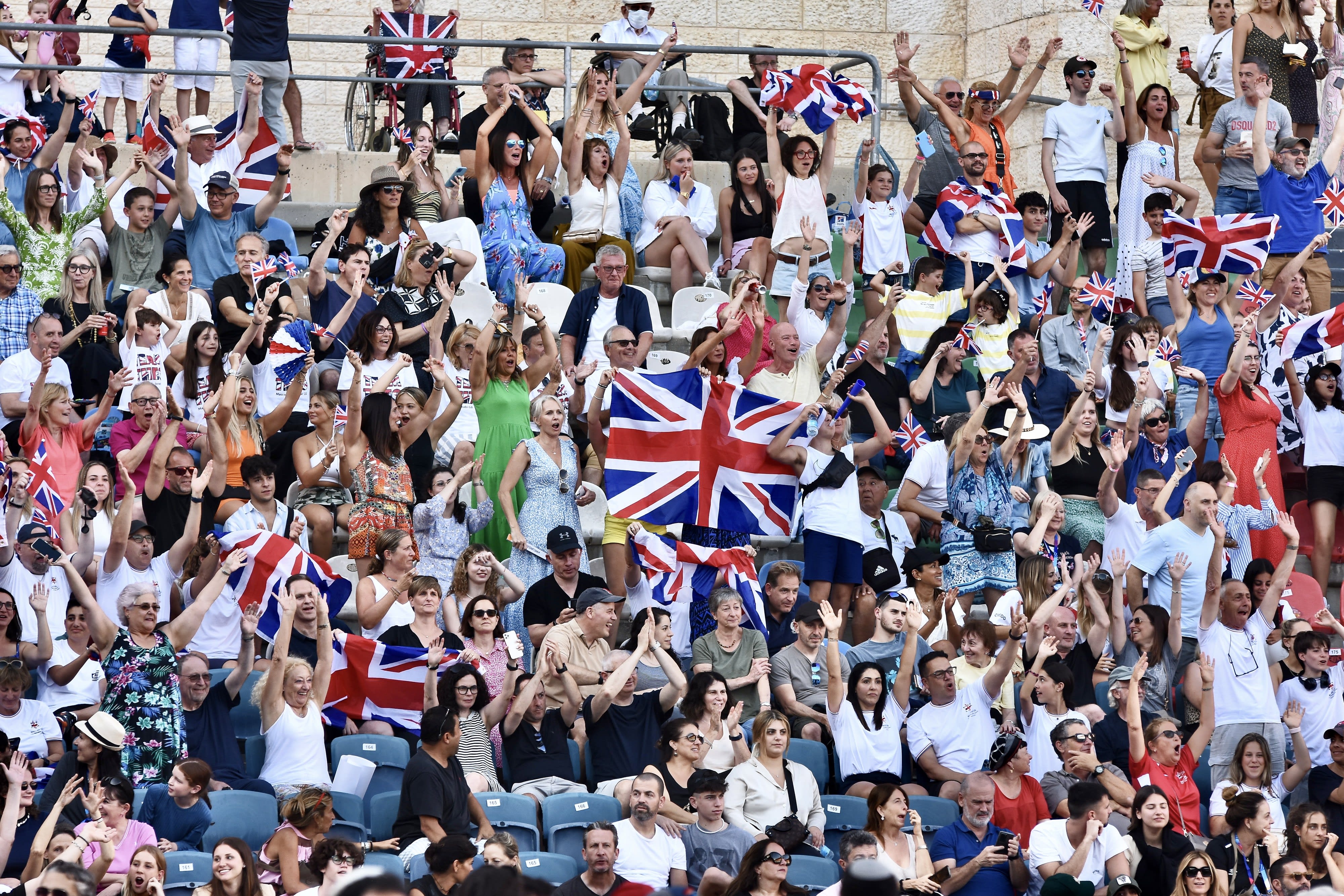 הקהל הבריטי בטקס המכביה ה-21