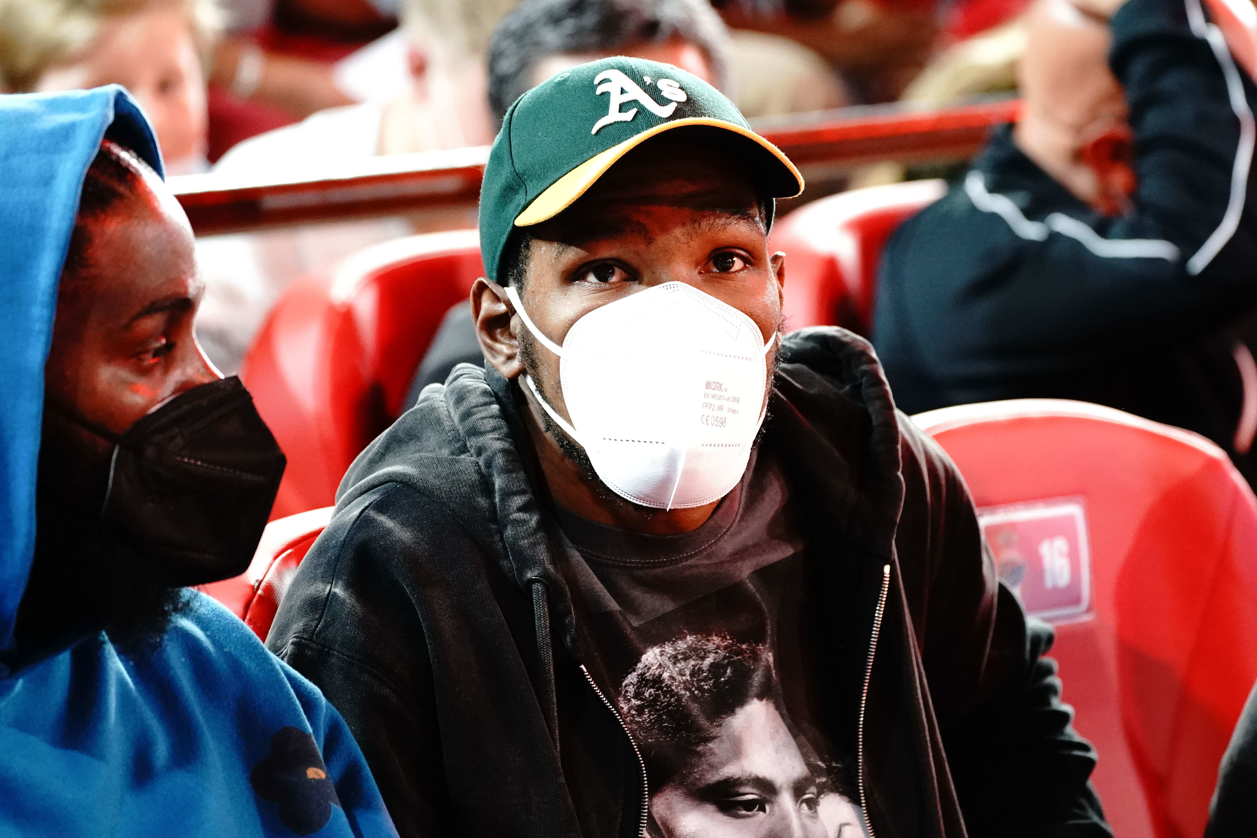 קווין דוראנט שחקן ברוקלין נטס במשחק בין מונאקו לבין אולימפיאקוס