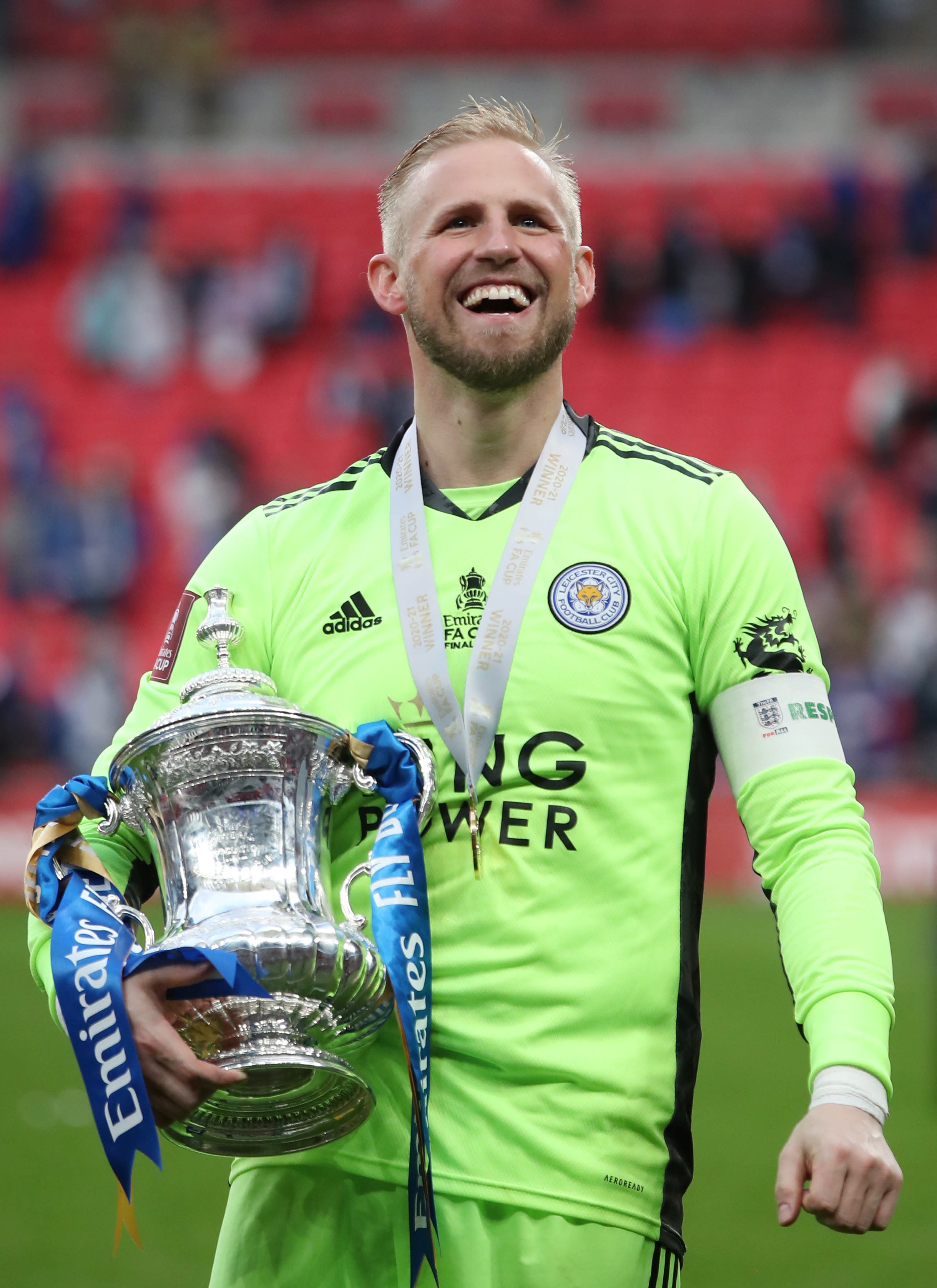 שוער לסטר סיטי, קספר שמייכל עם הגביע האנגלי 2021