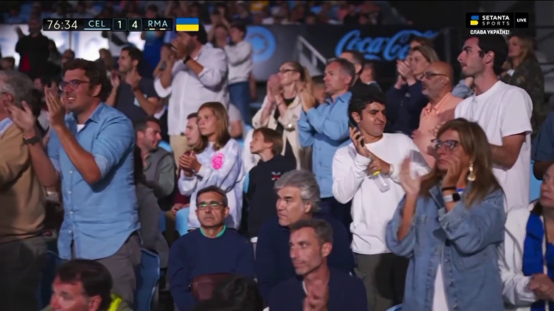 Celta Vigo fans applaud Real Madrid player Luka Modric after he excelled against them and was substituted