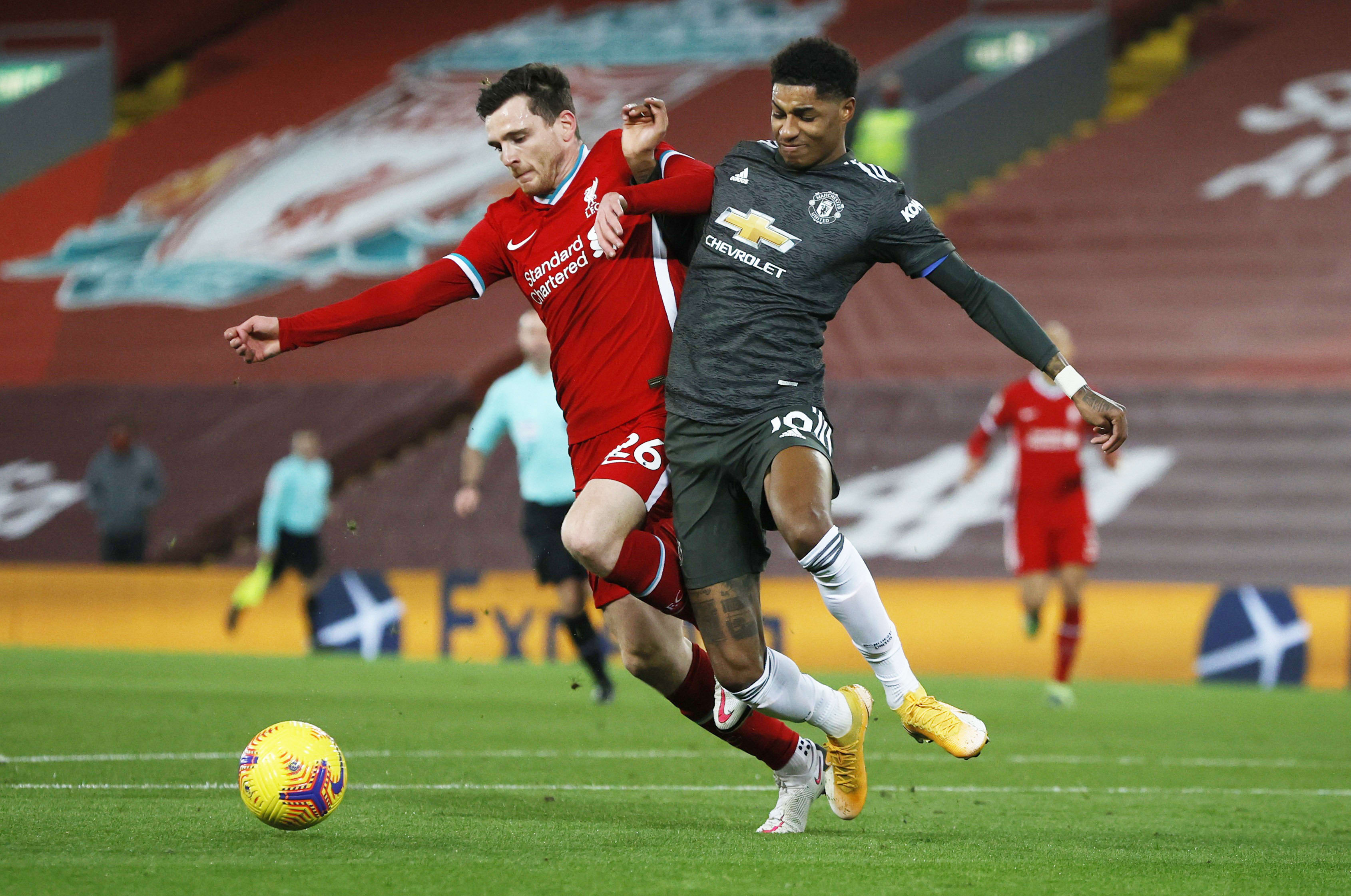 אנדי רוברטסון מול מרקוס רשפורד, ליברפול מול מנצ'סטר יונייטד