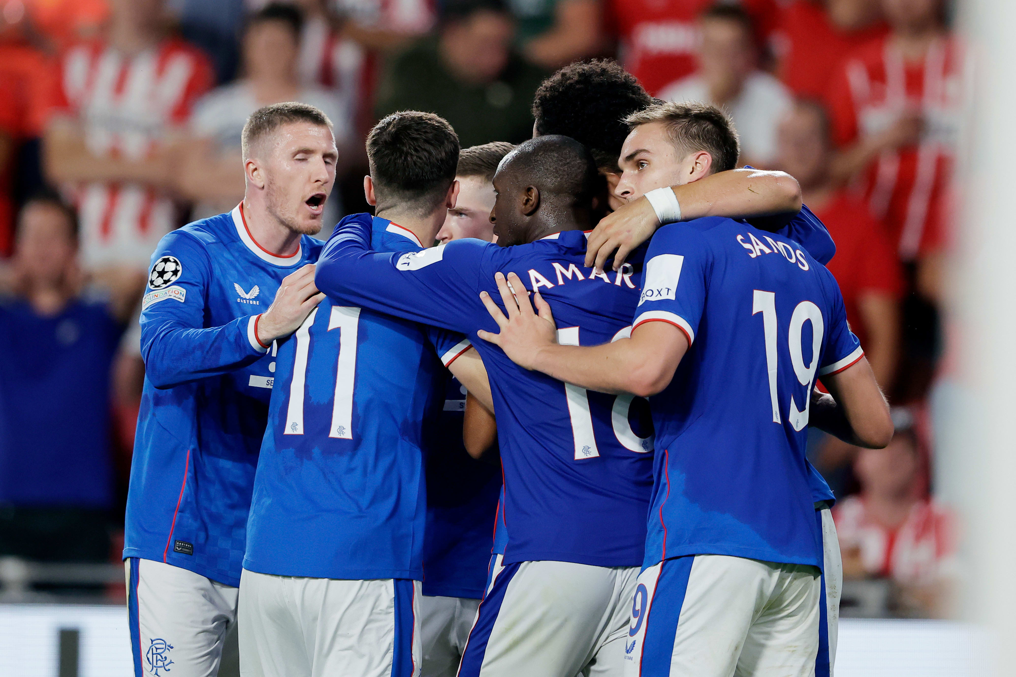 שחקני ריינג'רס חוגגים