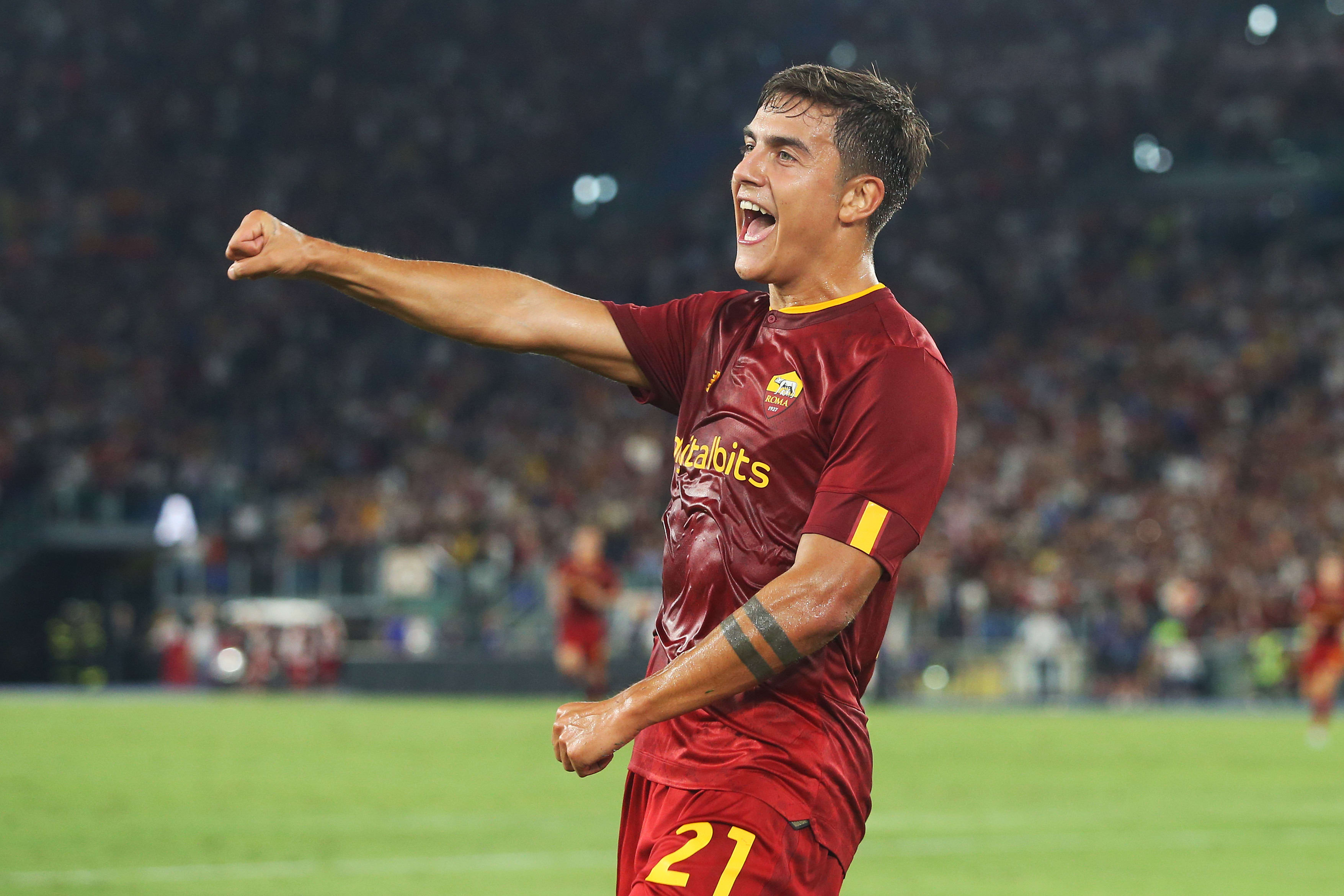 Paulo Dybala, Roma player celebrates